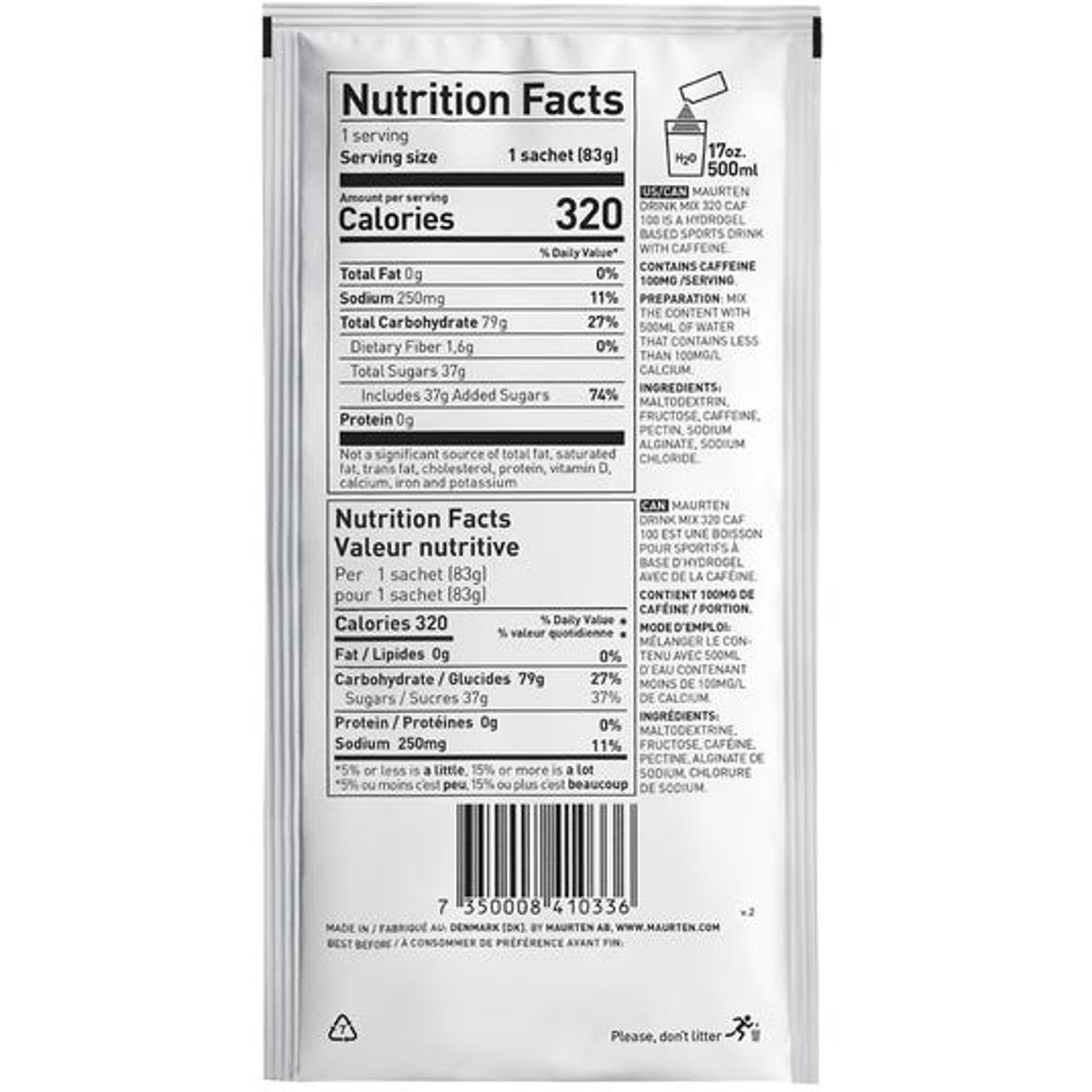 Maurten Drink Mix 320 Caf 100 Caffeinated Hydration Mix 83g Sachet