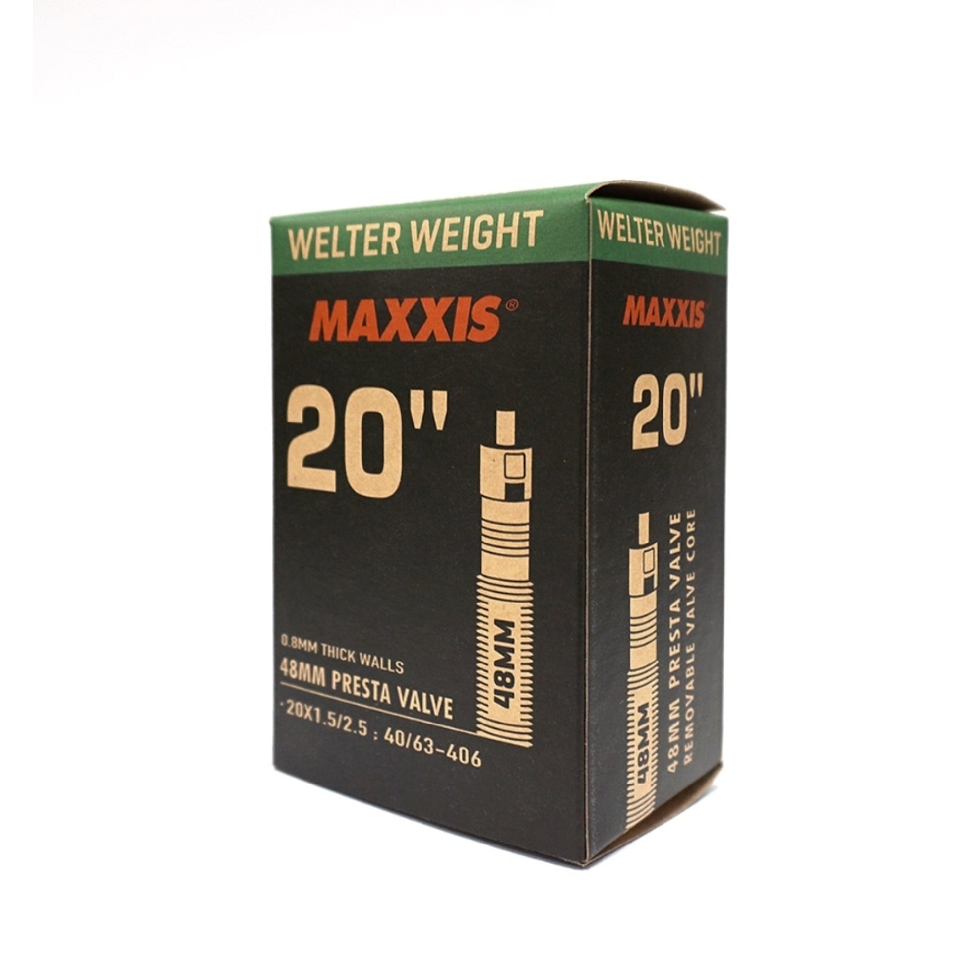 Maxxis Welterweight Presta Valve RVC Tube 20 x 1.5/2.5" 48mm, 0.8mm Thick