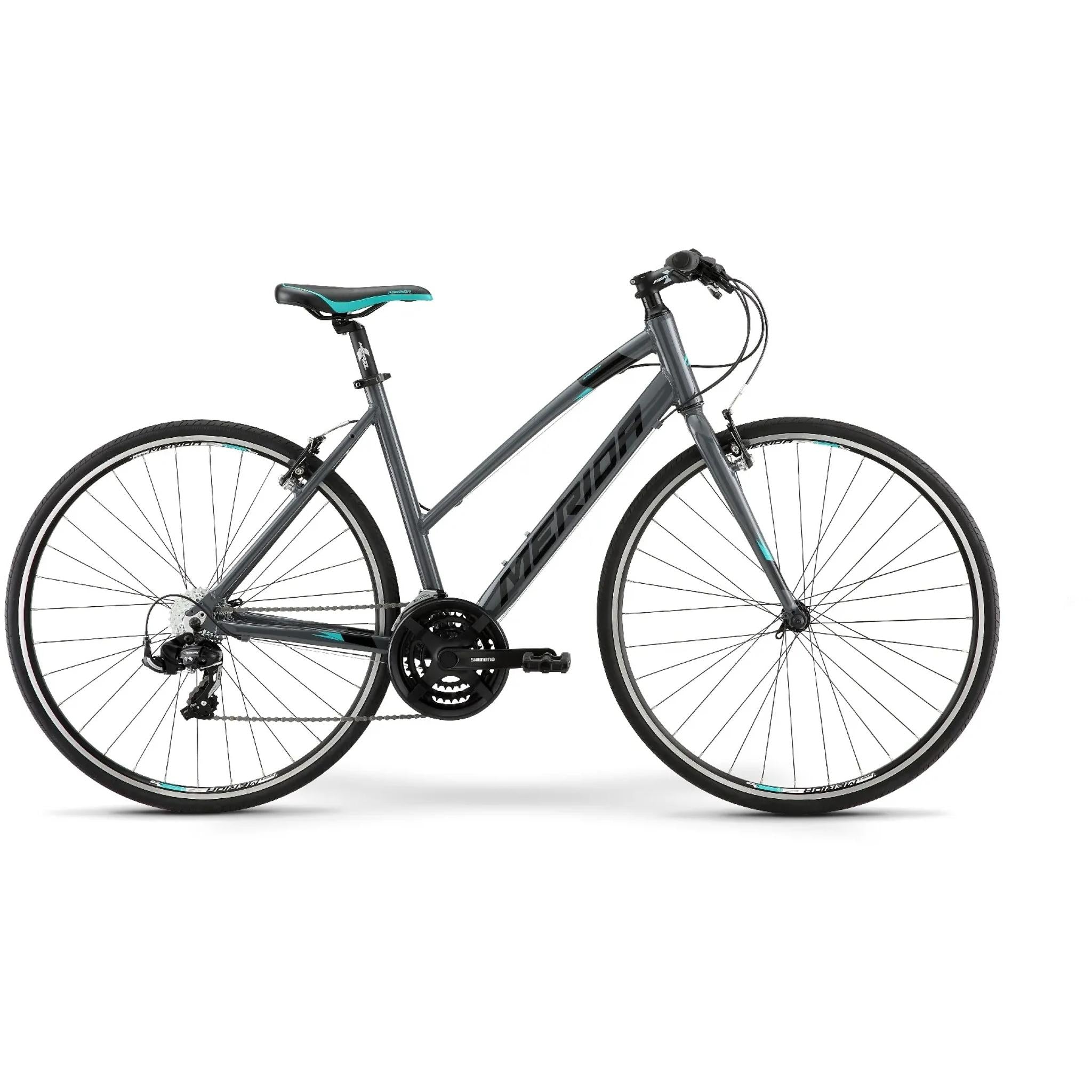 Merida Speeder 10-V W Womens Flat Bar Road Bike Glossy Grey/Black/Teal