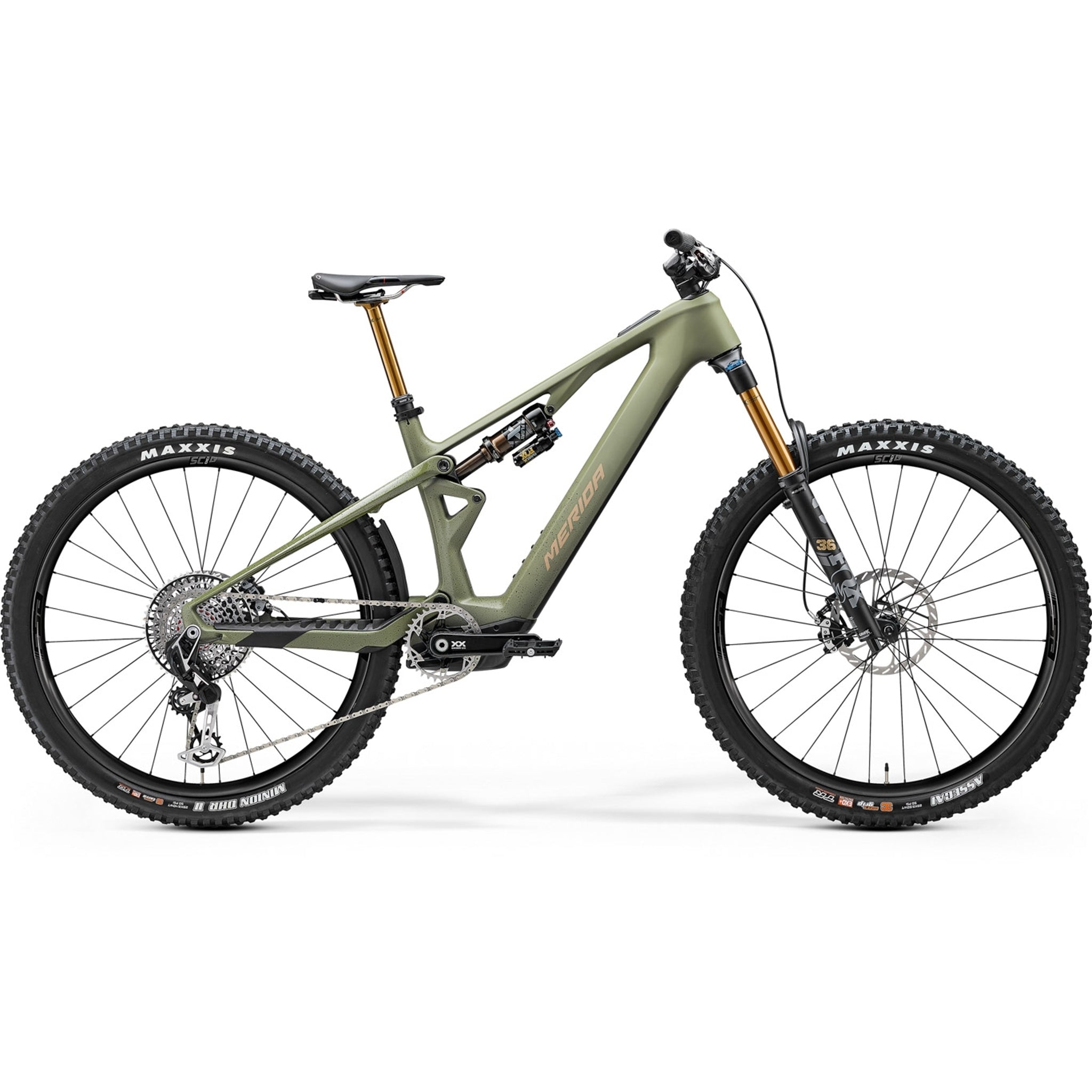 Merida eOne-Sixty SL 10K Electric Enduro Bike 400Wh Battery Silk Anaconda Green/Brown