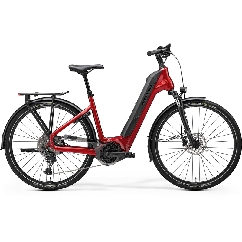 Merida eFloat City 600 EQ Electric Hybrid Bike 750Wh Battery Dark Strawberry