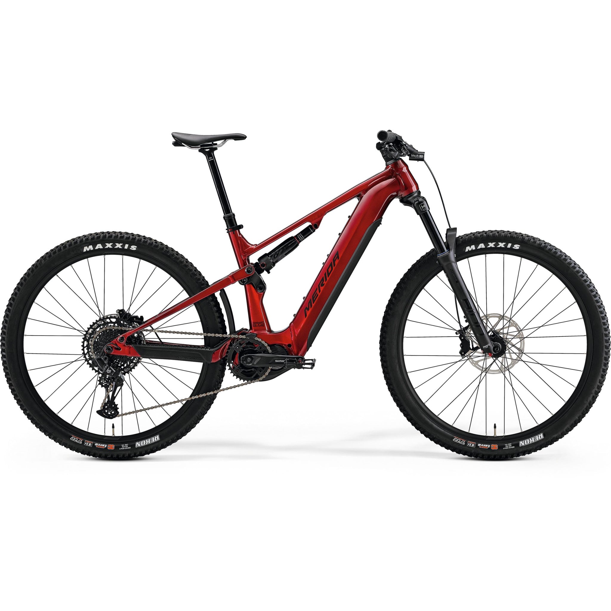 Merida eOne Forty 675 Electric Enduro Bike 750Wh Battery Dark Strawber 99bikes .nz