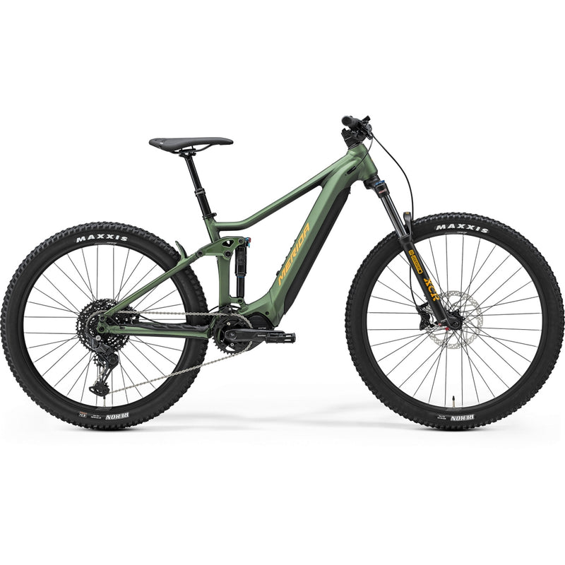 Merida eOne Forty 400 SE All-Mountain Electric Bike Matt Fog Green (Orange)