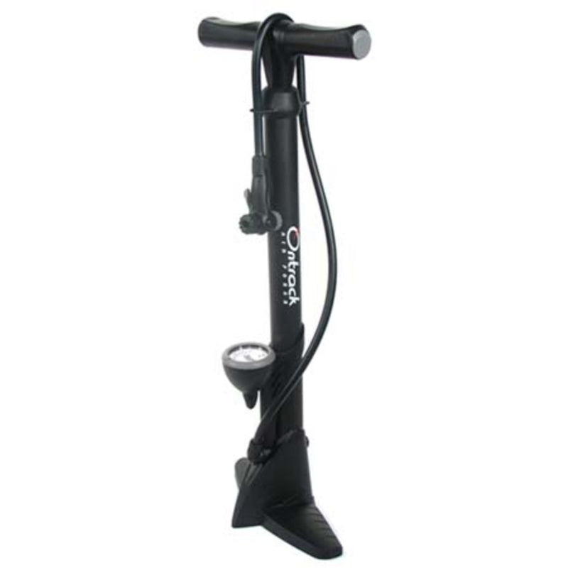On Track Floor Pump 2-Way with Gauge Plastic Black