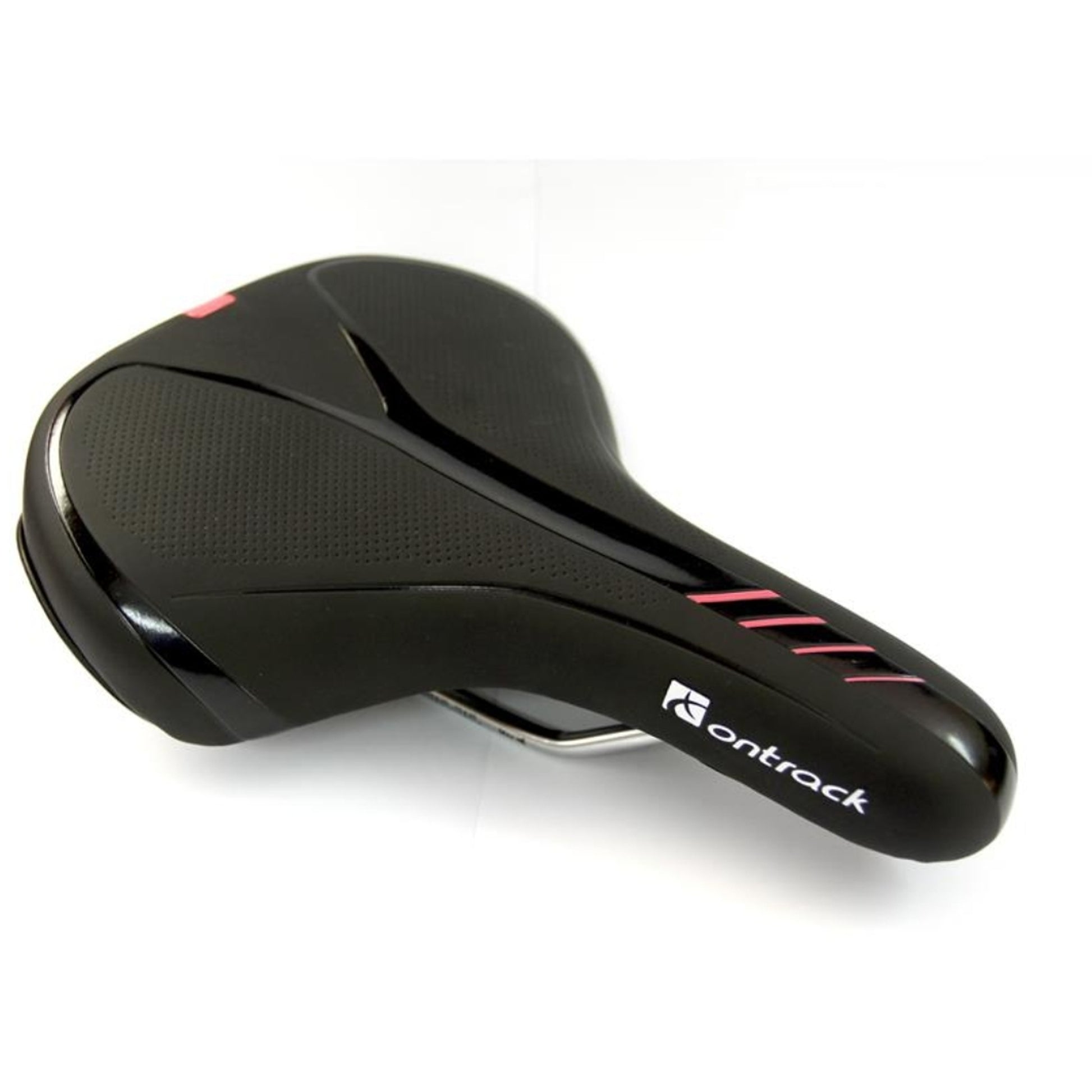 On Track Saddle Womens Gel Moulded Black/Fluro Pink Base Cut
