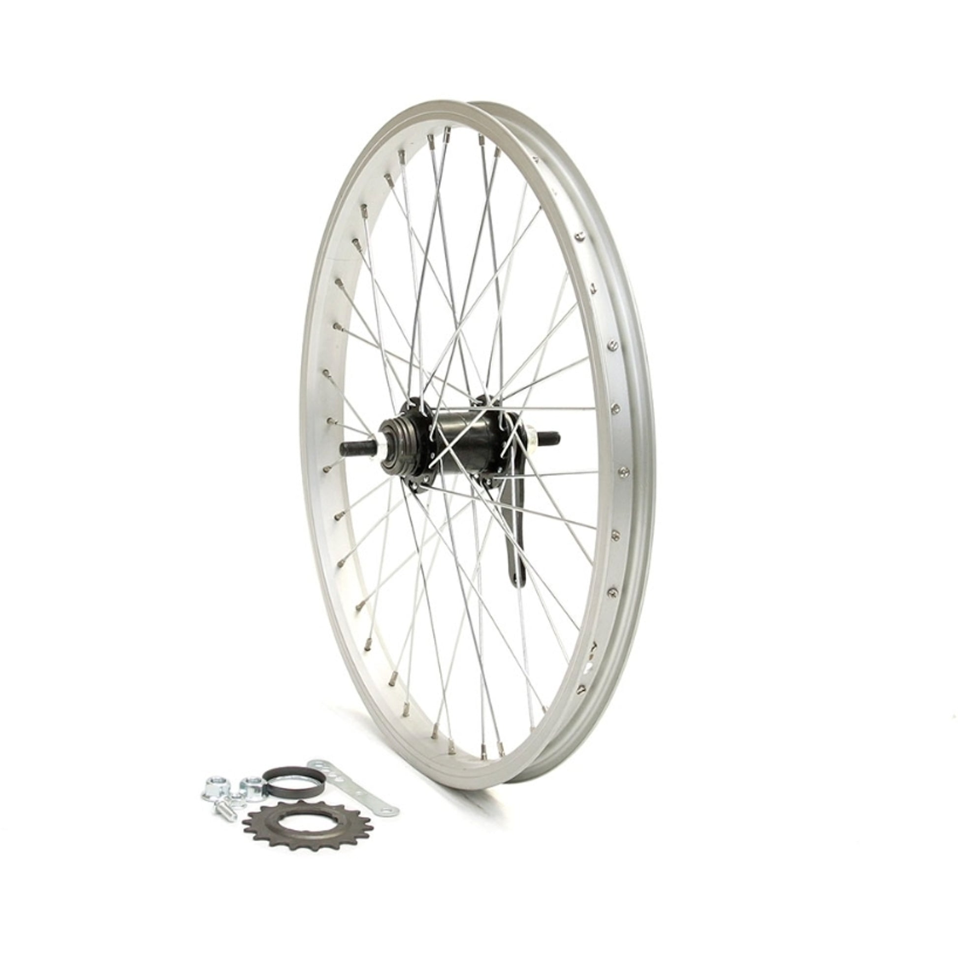 On Track Wheel 20 x 1.75" Alloy/Steel Coaster Silver Rim / Black Hub