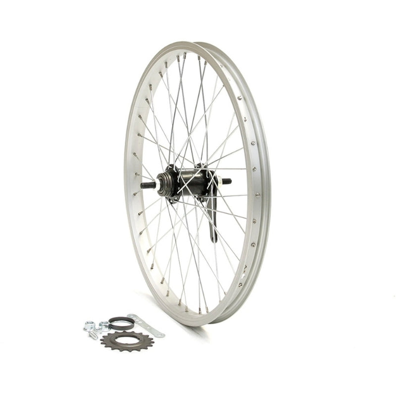 On Track Wheel 20 x 1.75" Alloy/Steel Coaster Silver Rim / Black Hub