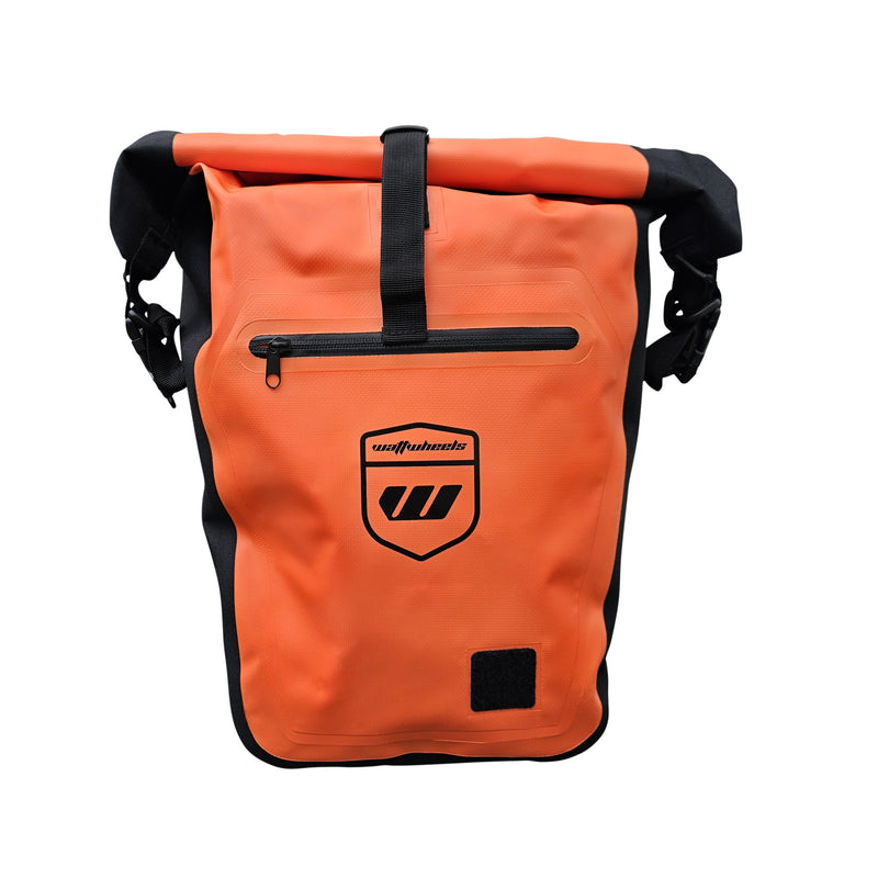 Watt Wheels Expedition Waterproof Pannier Bag Black/Orange