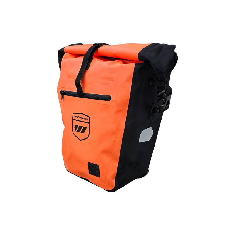 Watt Wheels Expedition Waterproof Pannier Bag Black/Orange
