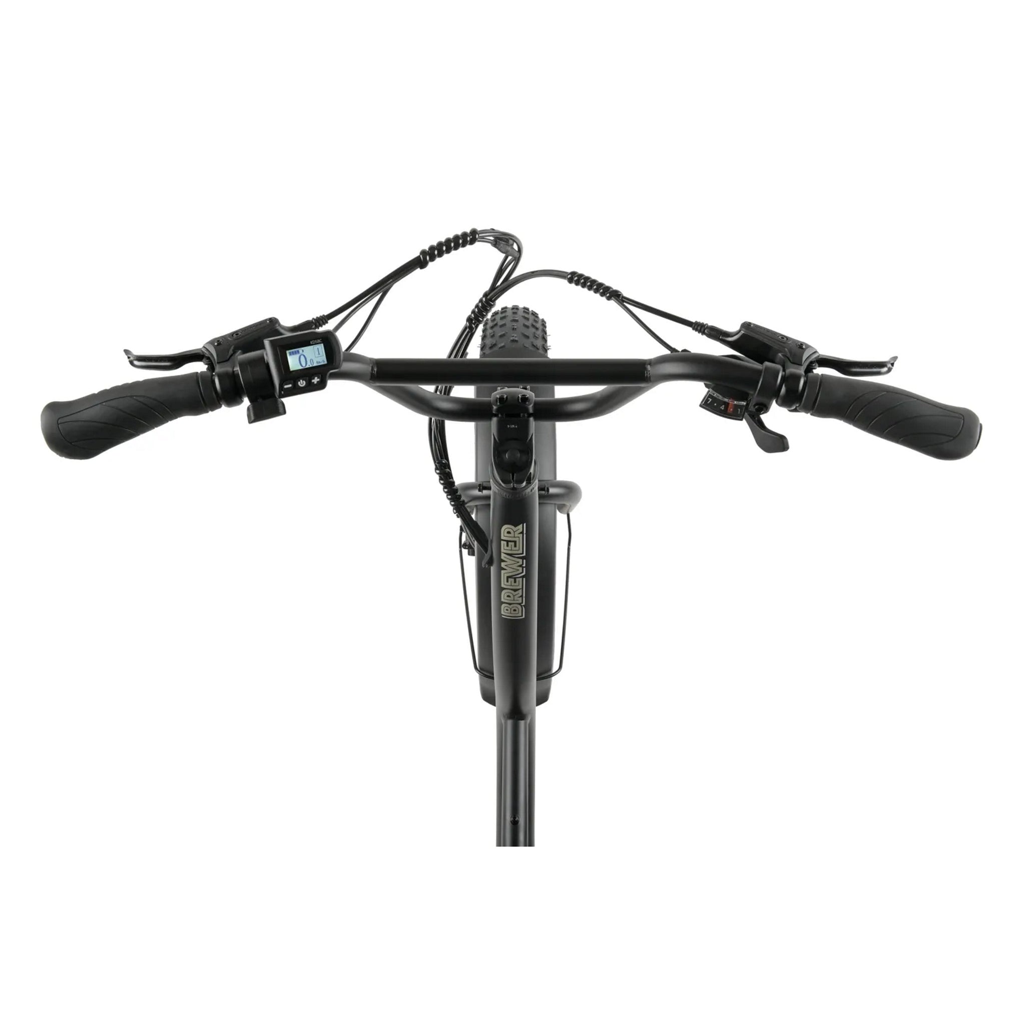 Pedal Brewer Electric Fat Tyre Cruiser Bike Black 560Wh Battery