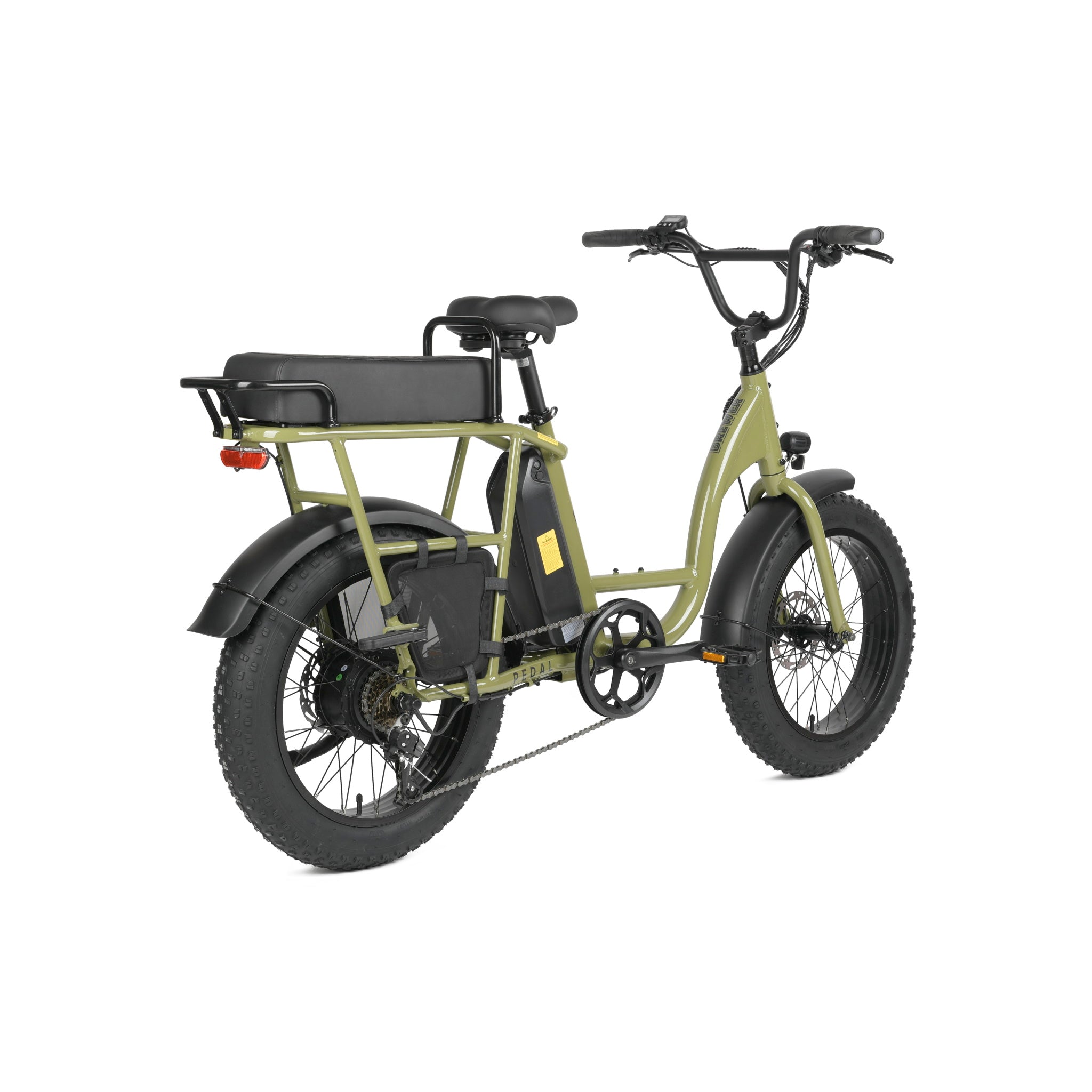 Pedal Brewer Electric Fat Tyre Cruiser Bike Dark Green 560Wh Battery