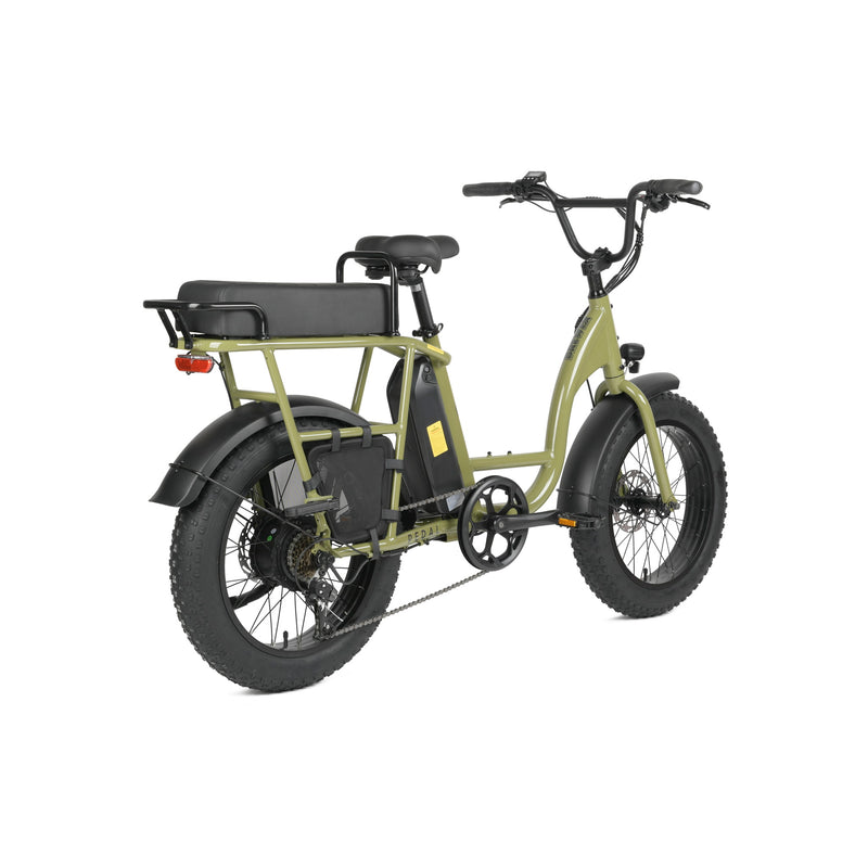 Pedal Brewer Electric Fat Tyre Cruiser Bike Dark Green 560Wh Battery