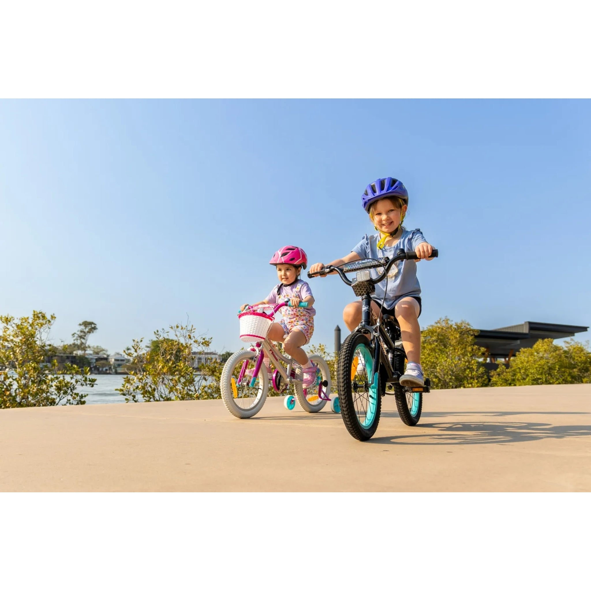 Pedal Buzz 16" Steel Kids Bike Silver/Pink/Blue