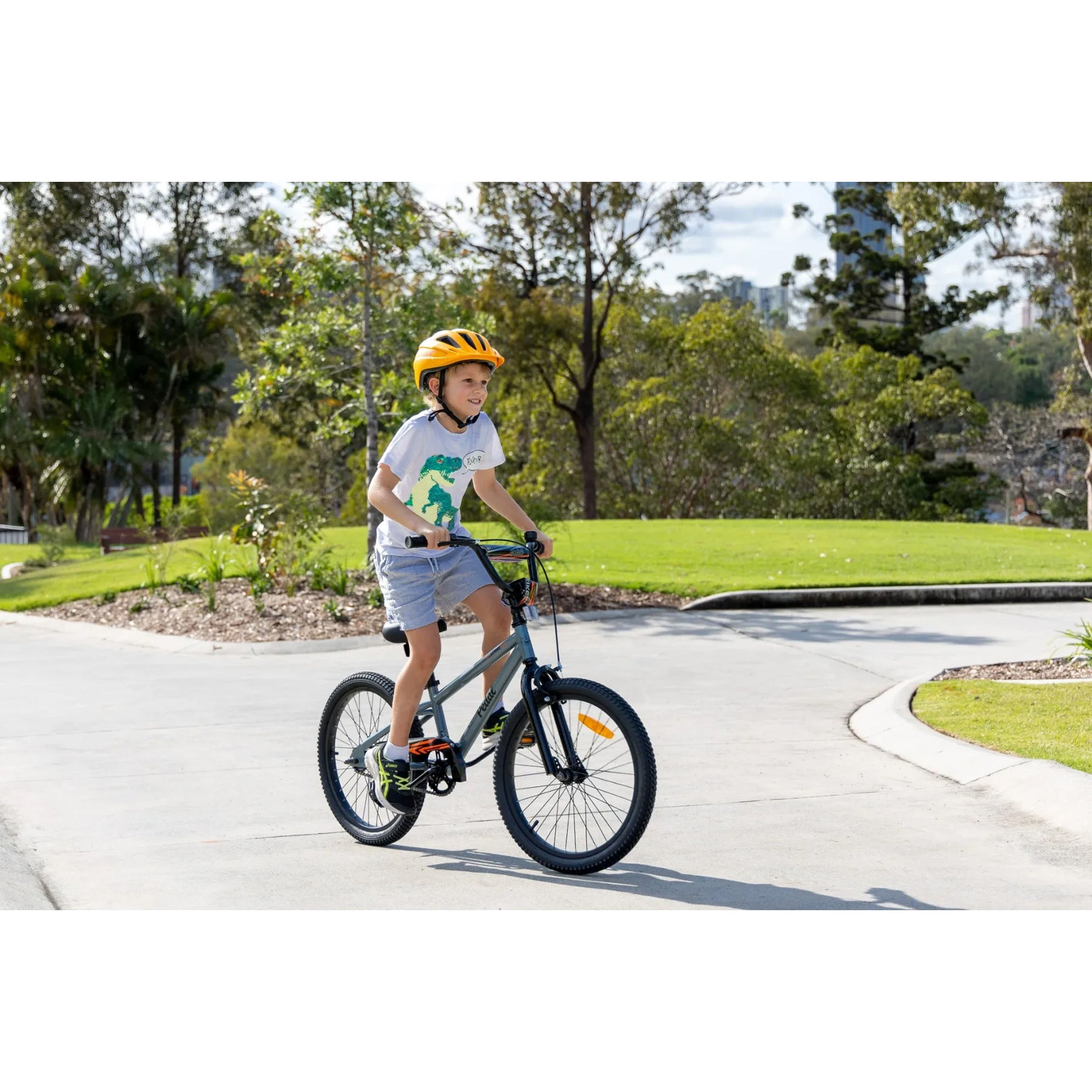pedal strike Pedal Strike 20" Kids Bike Steel Silver/Green – 99bikes.co.nz