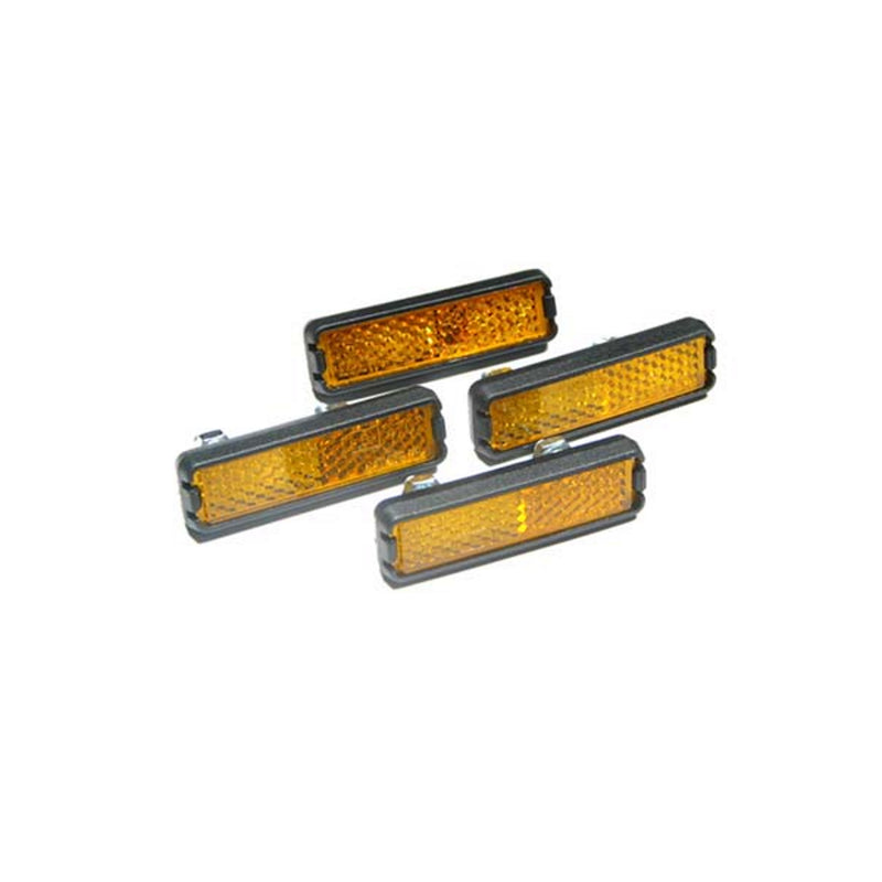Pedal Safety Reflectors Amber - 2 Pairs (one pair per pedal)