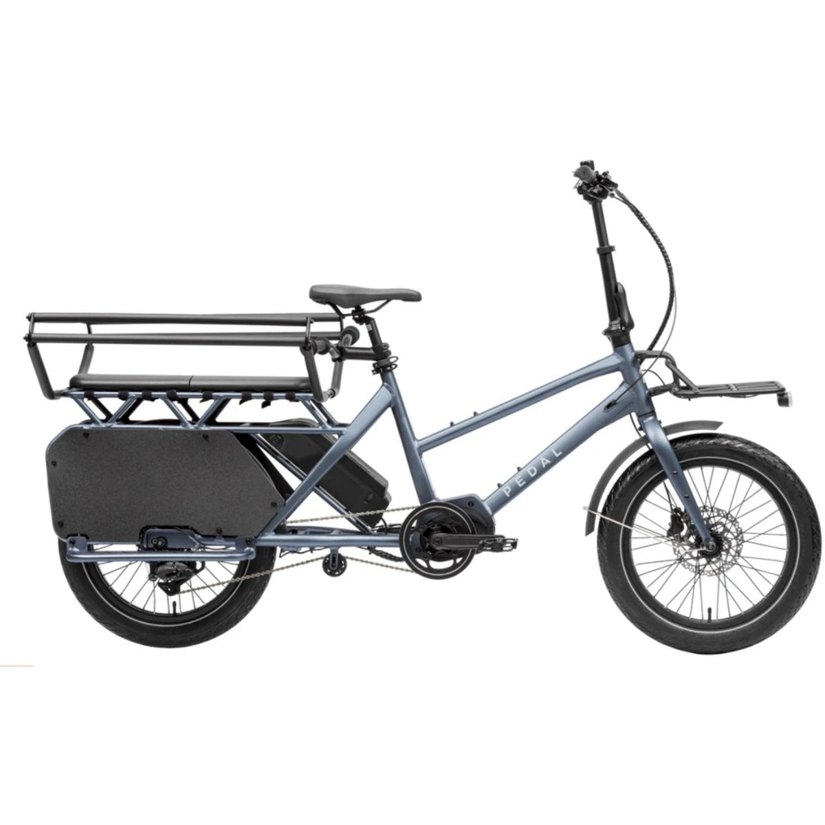 Pedal Nomad Cargo EM700 Electric Cargo Bike Blue Metal Grey