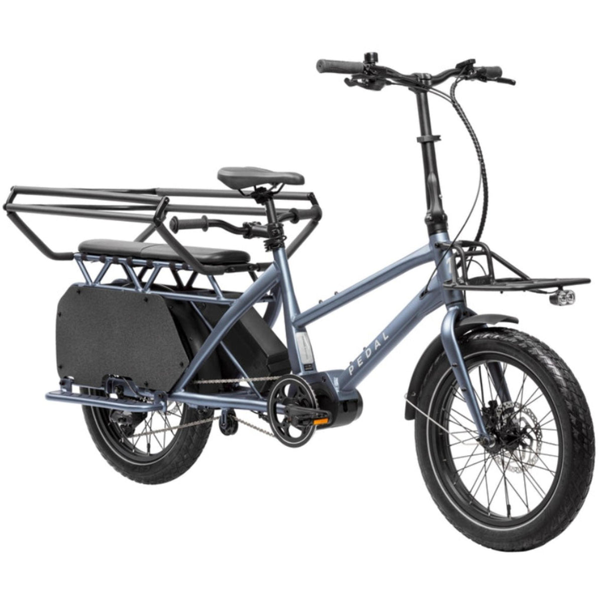 Pedal Nomad Cargo EM700 Electric Cargo Bike Blue Metal Grey
