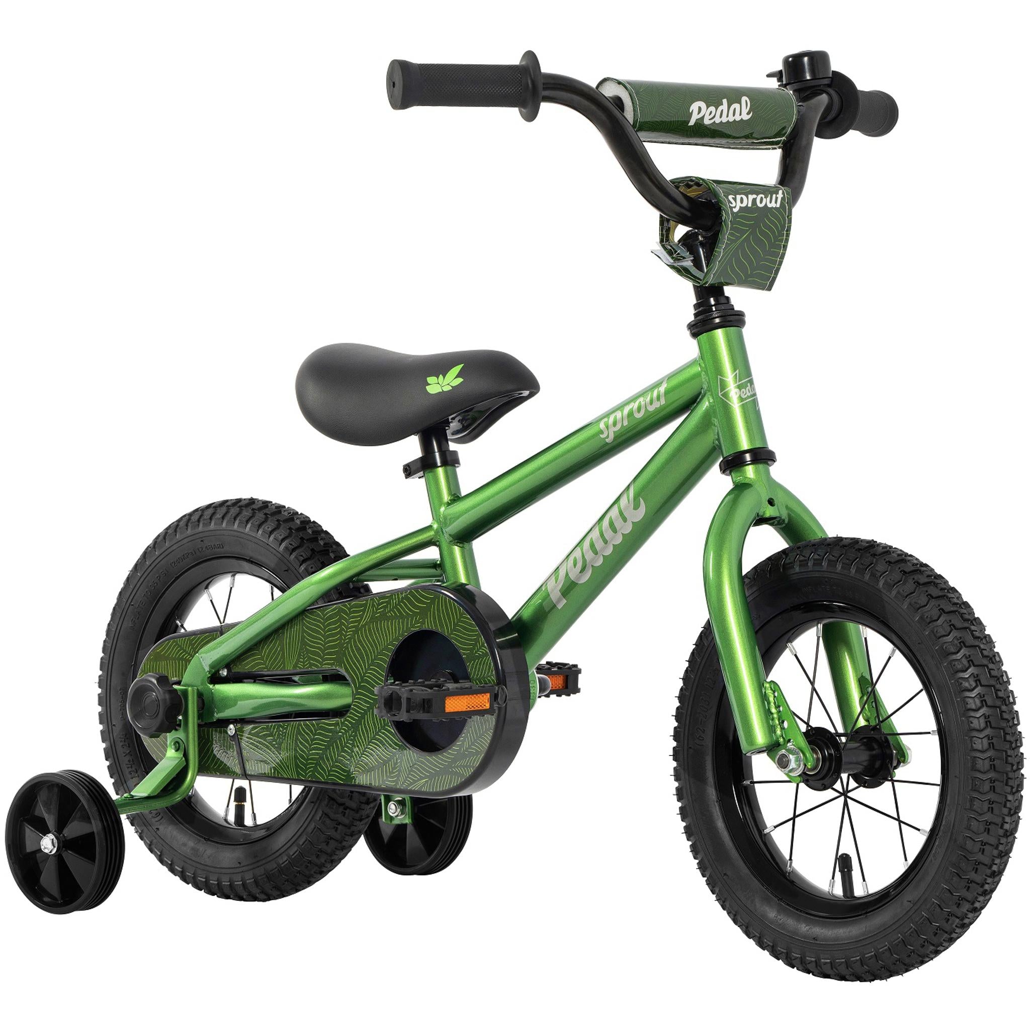 Pedal Sprout 12'' Kids Bike Green/Silver