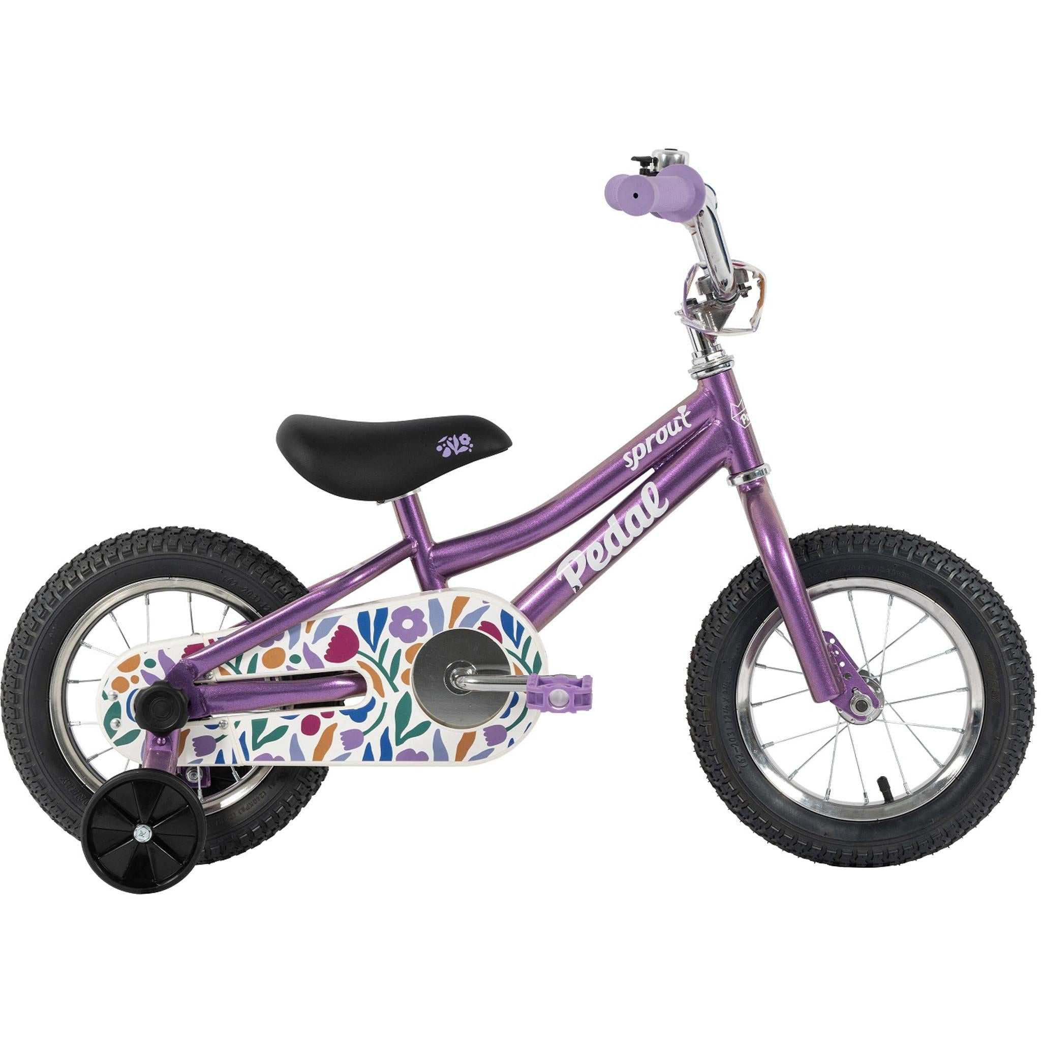 Pedal Sprout 12'' Kids Bike New Purple/Flowers