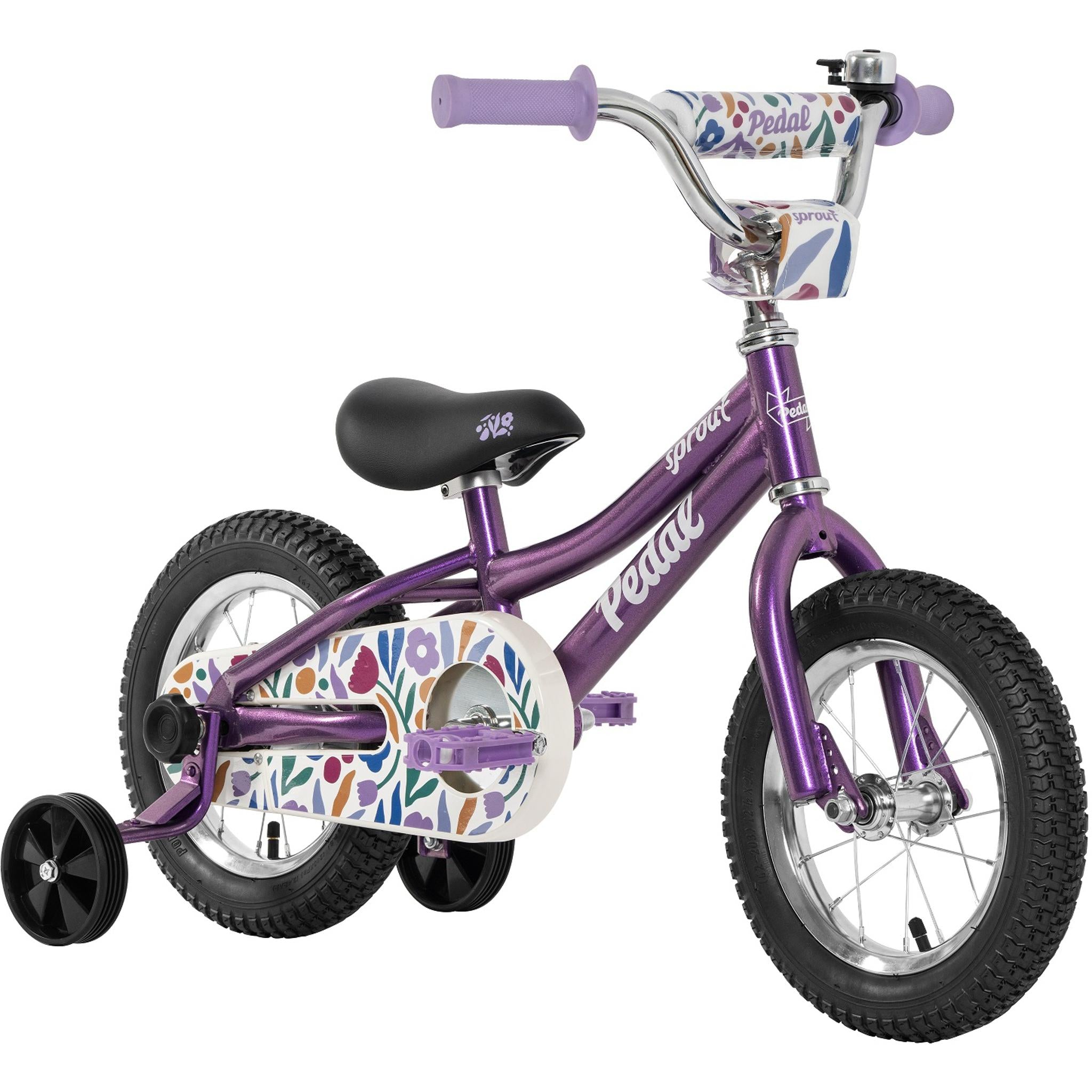Pedal Sprout 12'' Kids Bike New Purple/Flowers