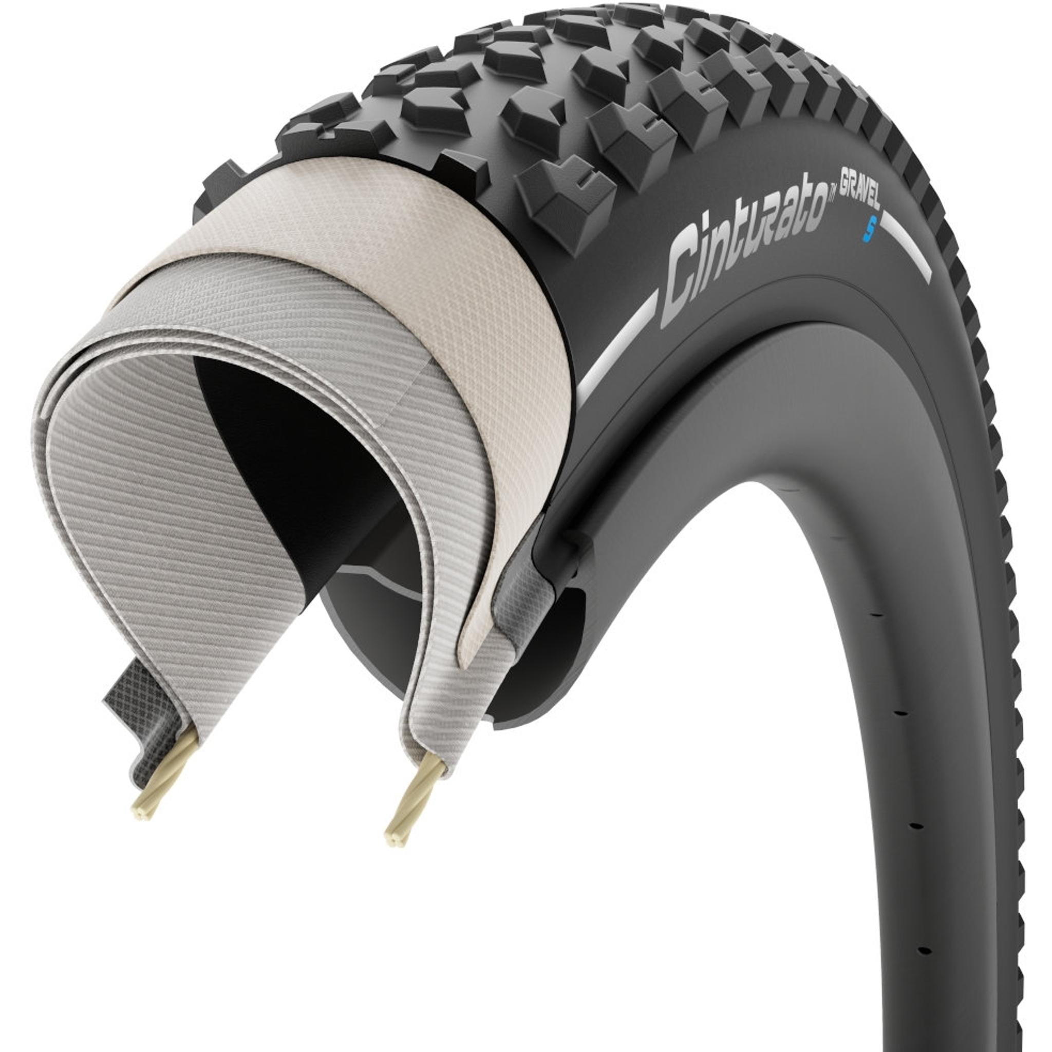 Pirelli Cinturato TechWall SpeedGrip TLR Gravel Tyre 700 x 45c Black/Silver