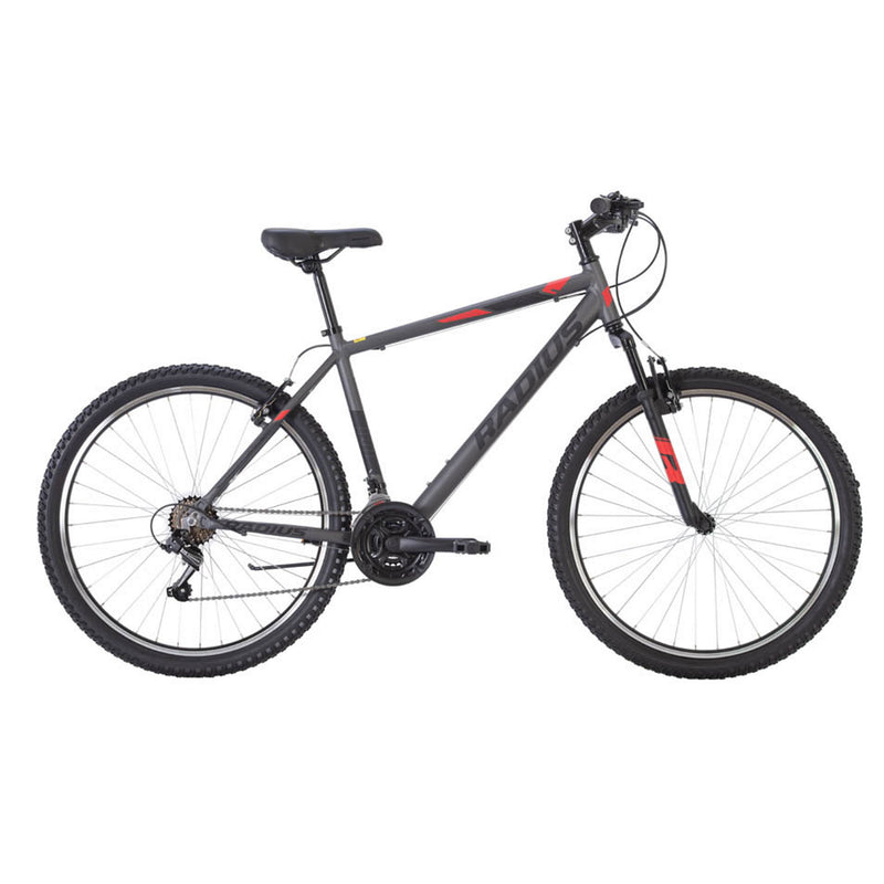 Radius Targa 10 Recreational Mountain Bike Matt Charcoal Black/Red SM