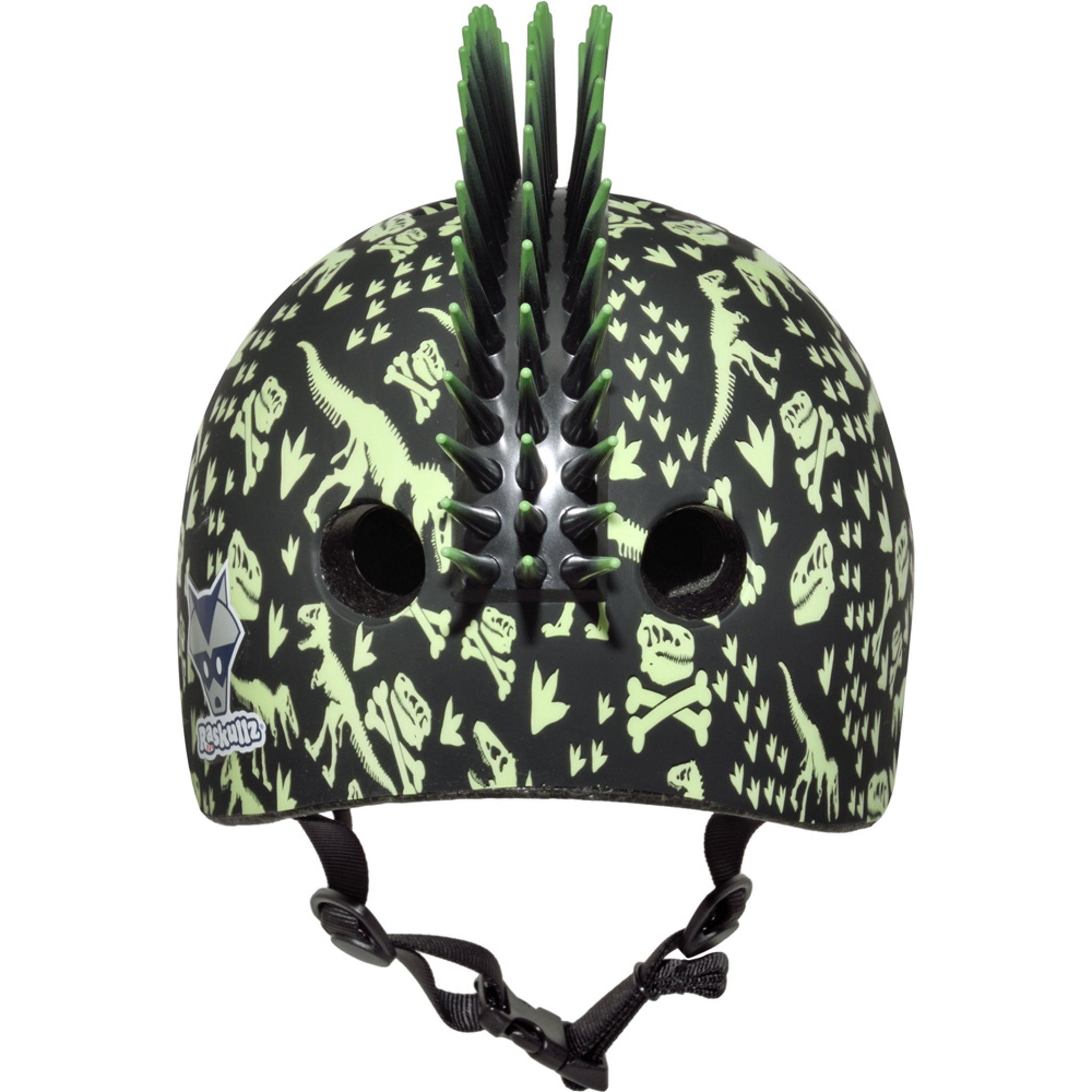 Raskullz T-Rex Bonez Mohawk Toddler Helmet Black/Green