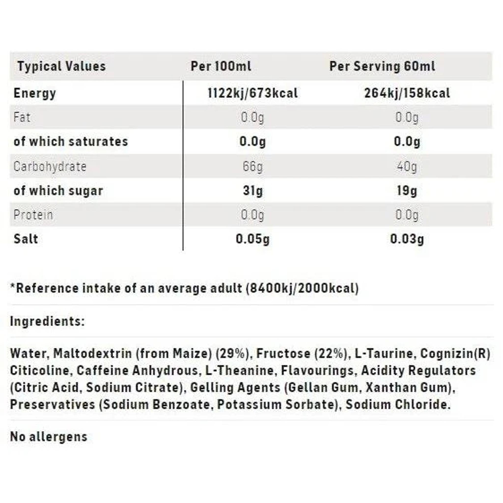 SIS Beta Fuel+Nootropics Dual Source Energy Gel 60ml Lemon Lime