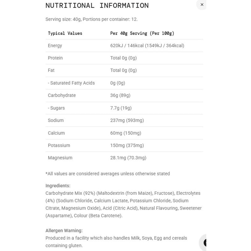 SIS Go Electrolyte Powder 500g Tub Lemon & Lime