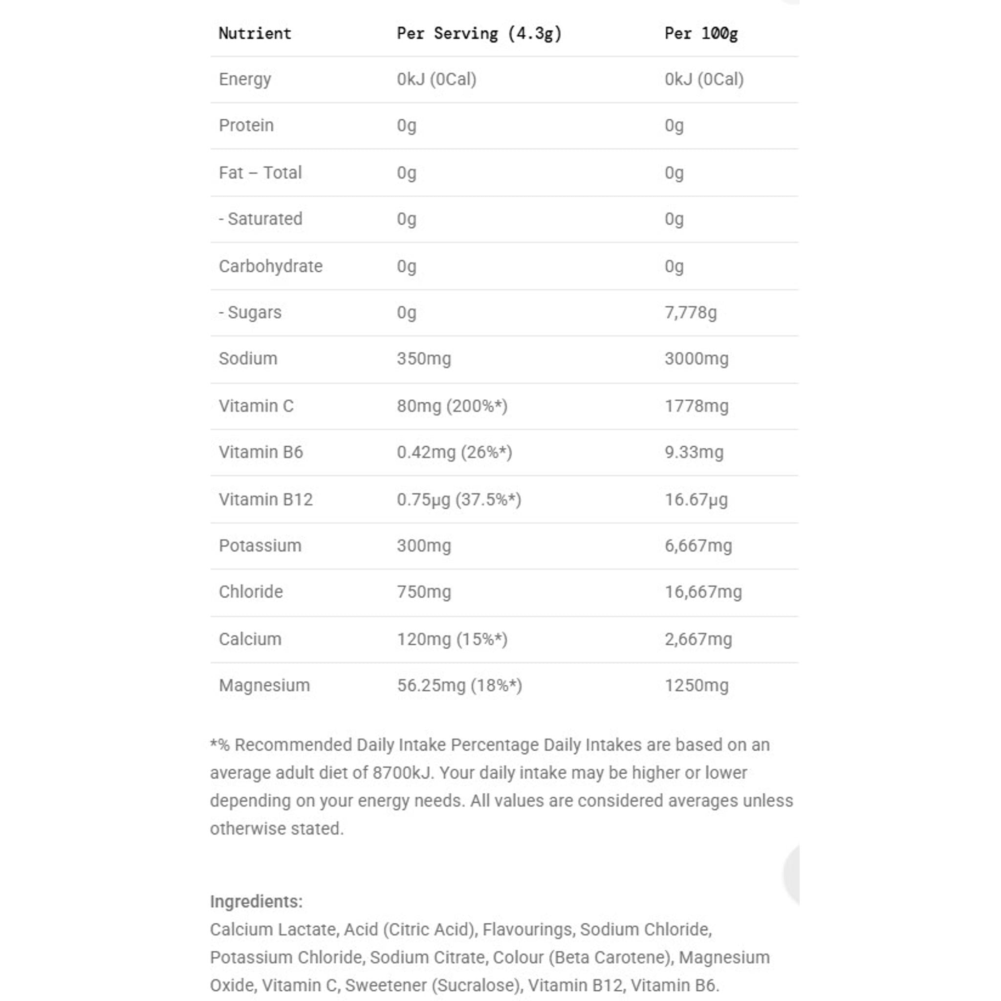 SIS Hydro+ Electrolyte Drink Mix 4.3g Sachet Orange + Mango
