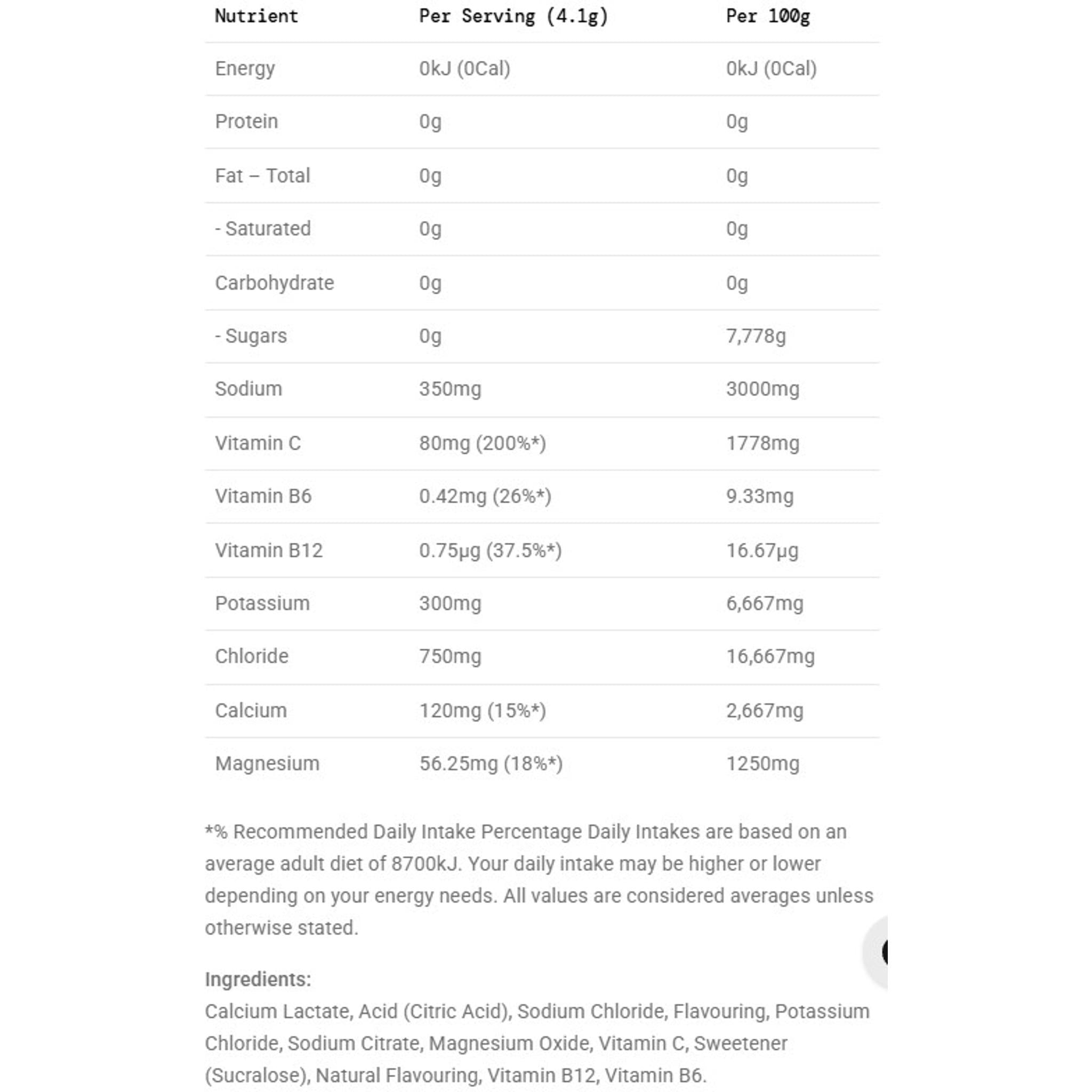 SIS Hydro+ Electrolyte Drink Mix 6 x 4.1g  Sachets Lemon