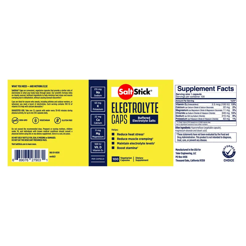 Saltstick Caps Bottle of 100 Capsules