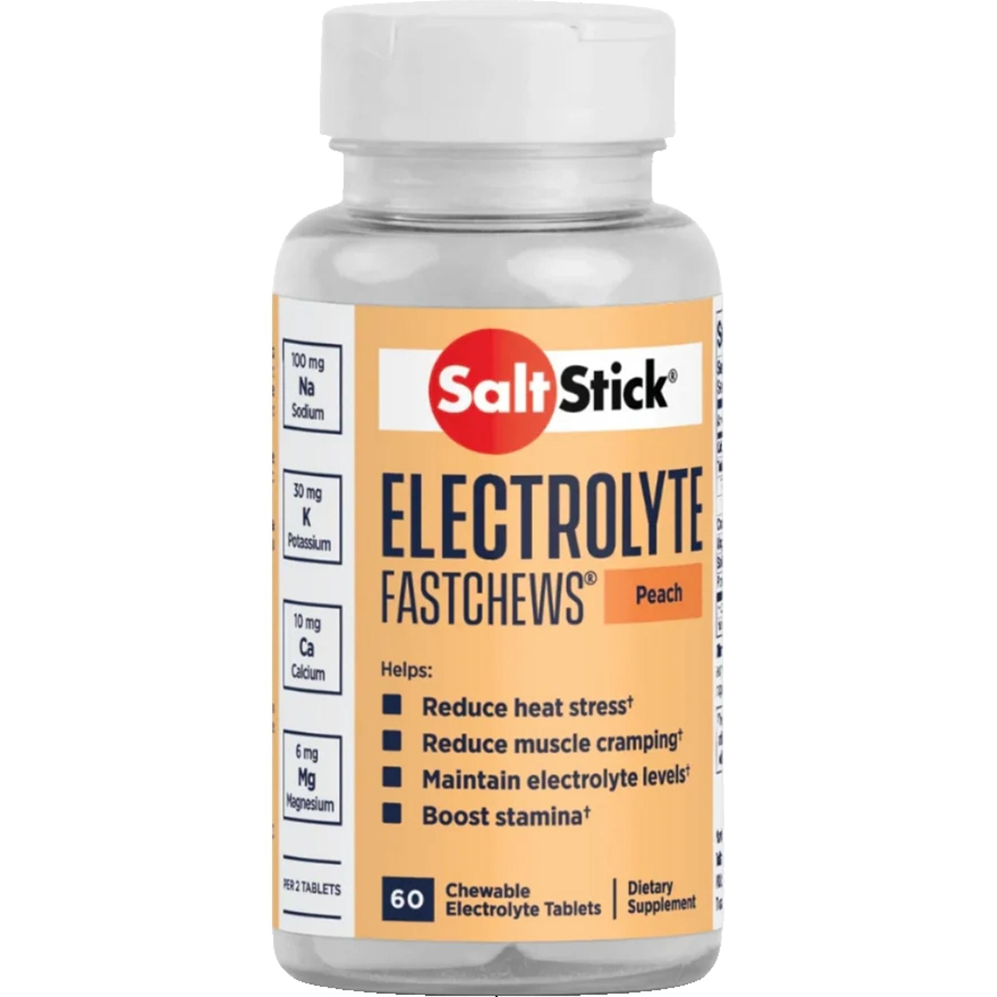 Saltstick Electrolyte FastChews Peach (Bottle of 60)