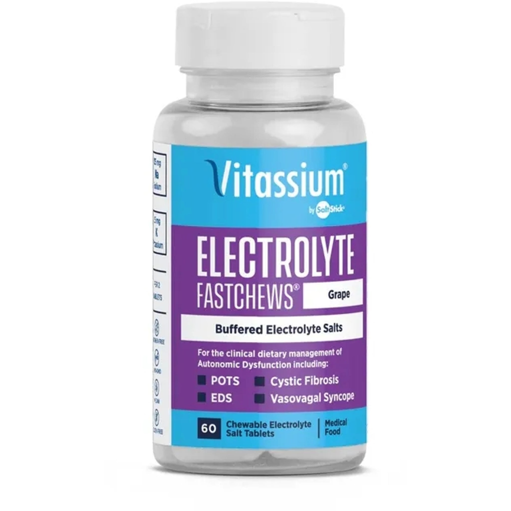 Saltstick Vitassium FastChews Grape (Bottle of 60 Chews)