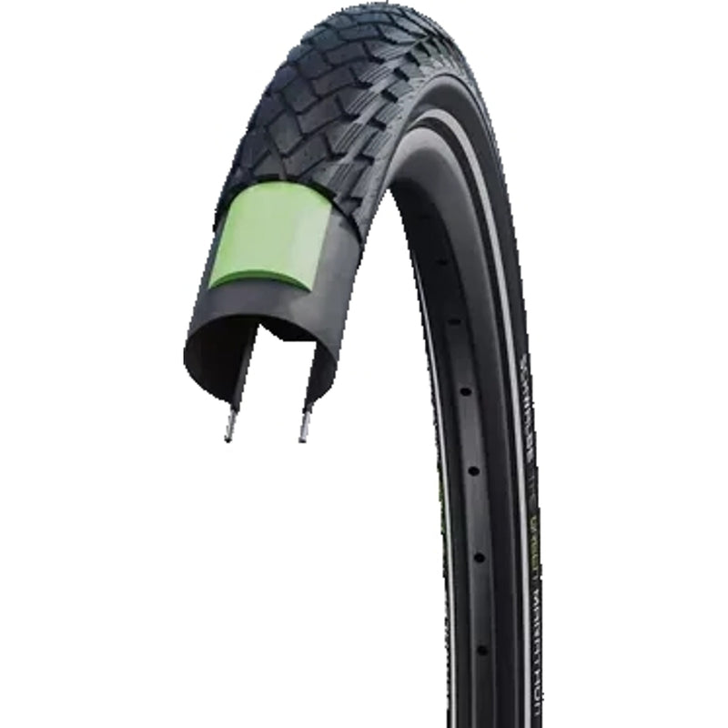 Schwalbe Green Marathon E-50 Wire Bead Hybrid Tyre 700 x 32c (28 x 1.25") Black/Reflective