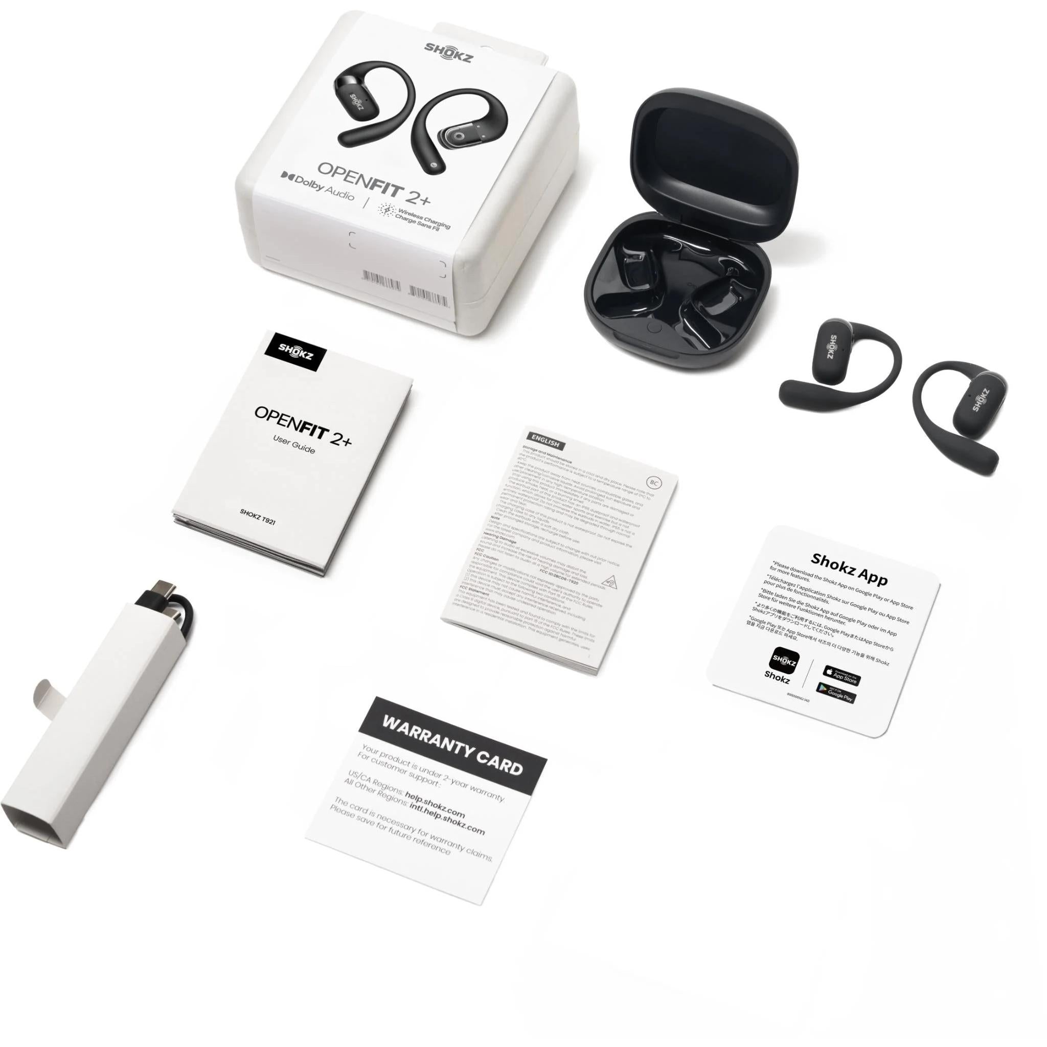 Shokz OpenFit 2+ True Wireless Earbuds Black