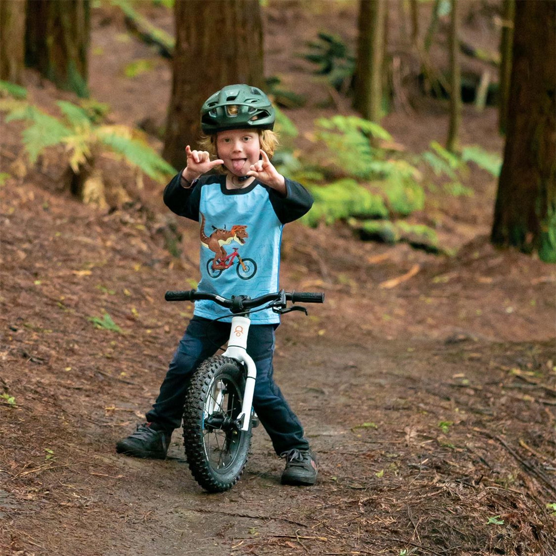 Shotgun Kids Windproof Long Sleeve MTB Jersey Dino