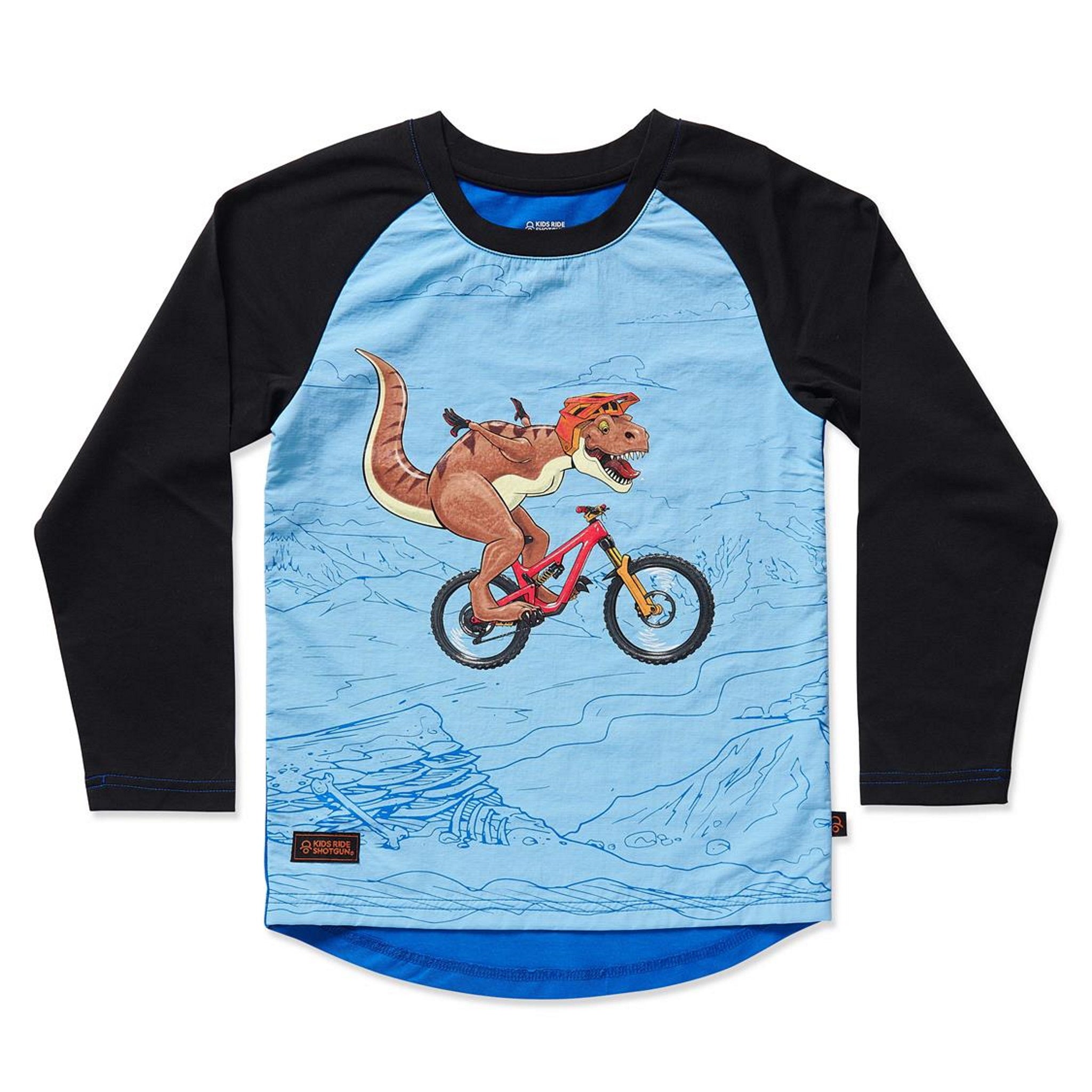 Shotgun Kids Windproof Long Sleeve MTB Jersey Dino