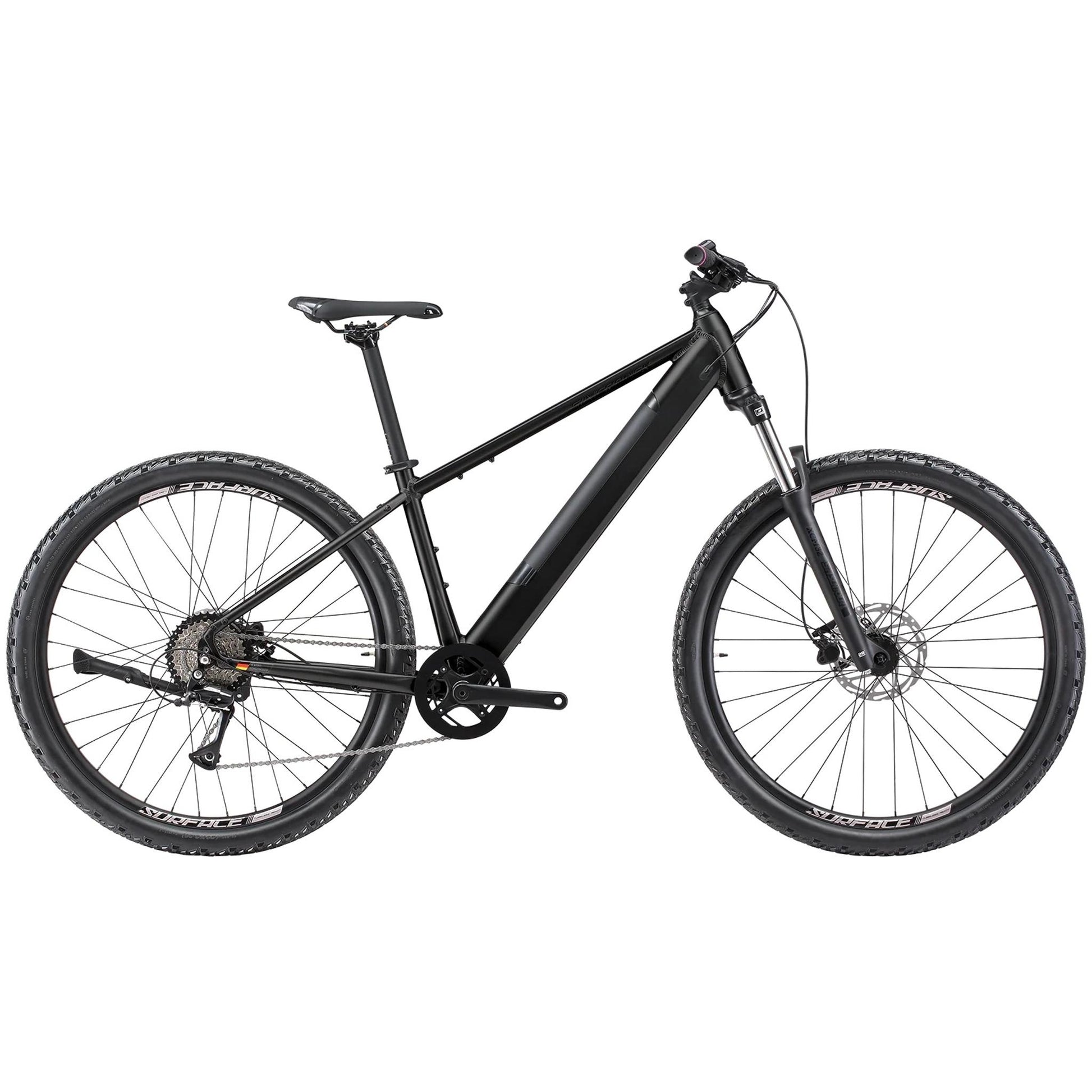 Stealth black Silverback Selectro 50 C7 electric hybrid bike with an integrated battery and hydraulic disc brakes.