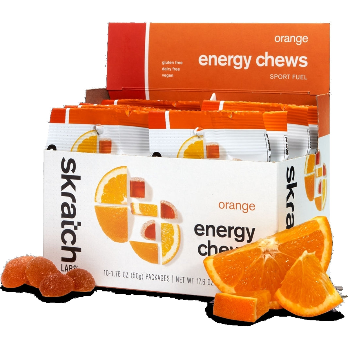 Scratch Lab Chews Skratch Labs Energy Chews 50g Bloks (10 Per Box) Orange – 99bikes.co.nz