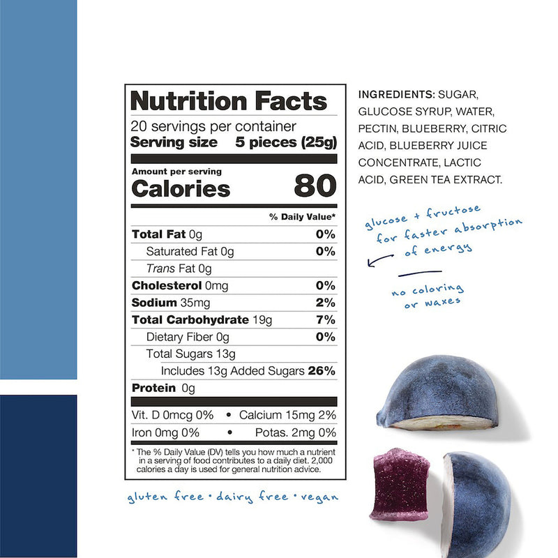 Skratch Labs Energy Chews Blueberry 50g (caffeinated)