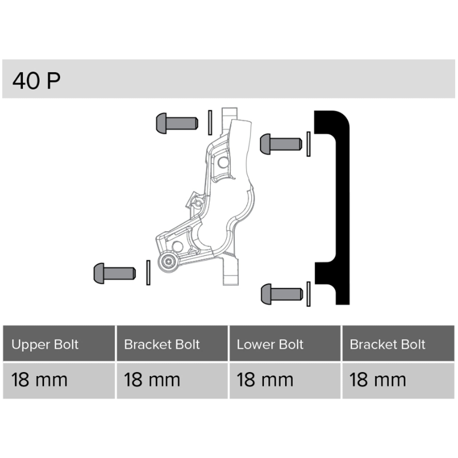 Sram Post Bracket 40P (Front 200mm / Rear 180mm)