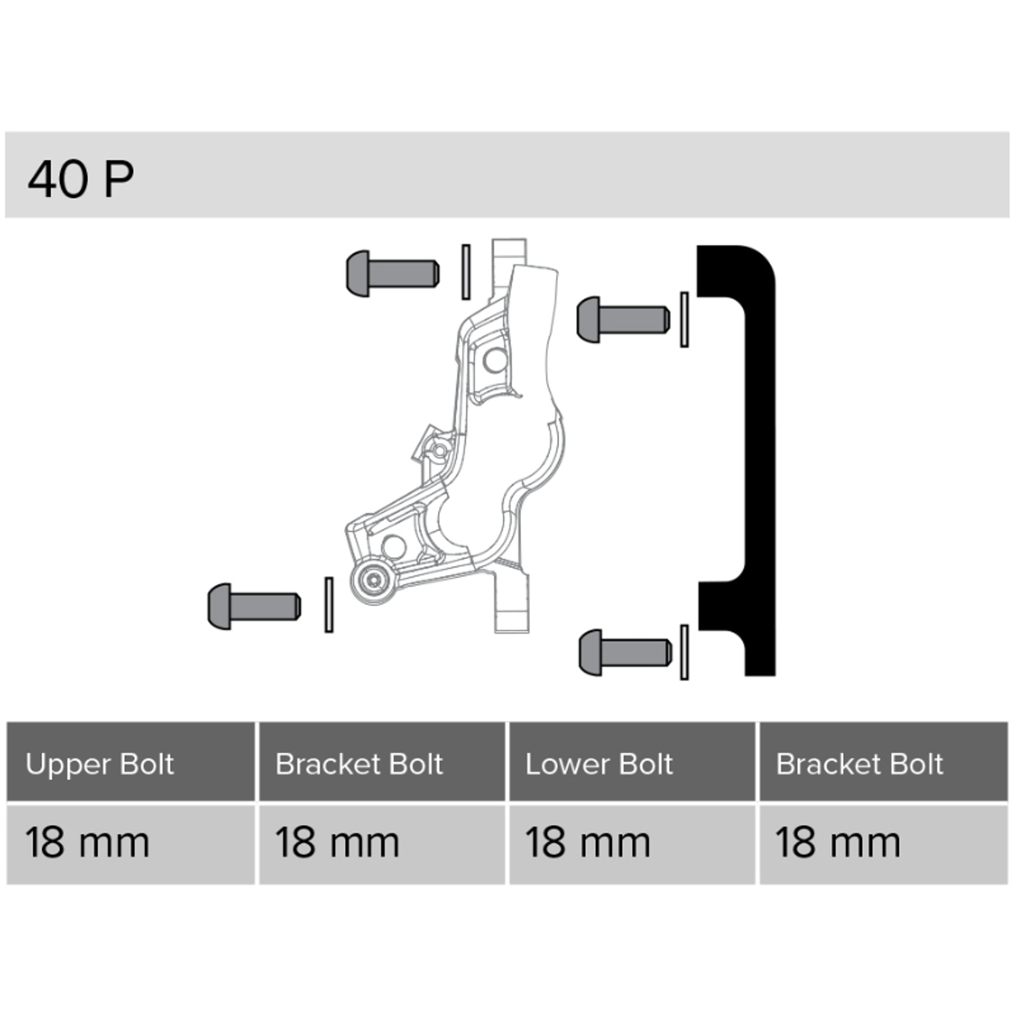 Sram Post Bracket 40P (Front 200mm / Rear 180mm)