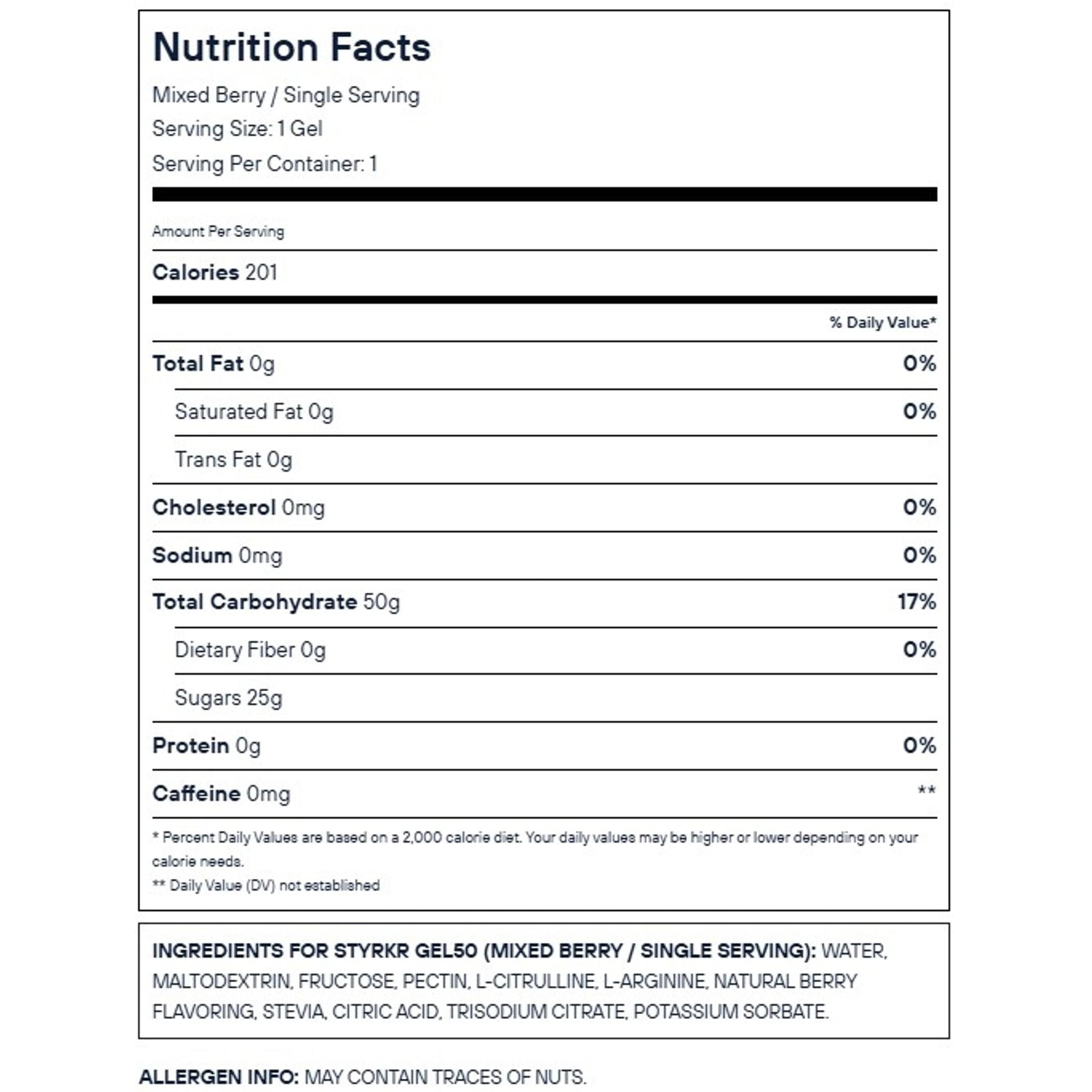 Styrkr GEL50 Dual-Carb Energy Gel 72g Mixed Berry