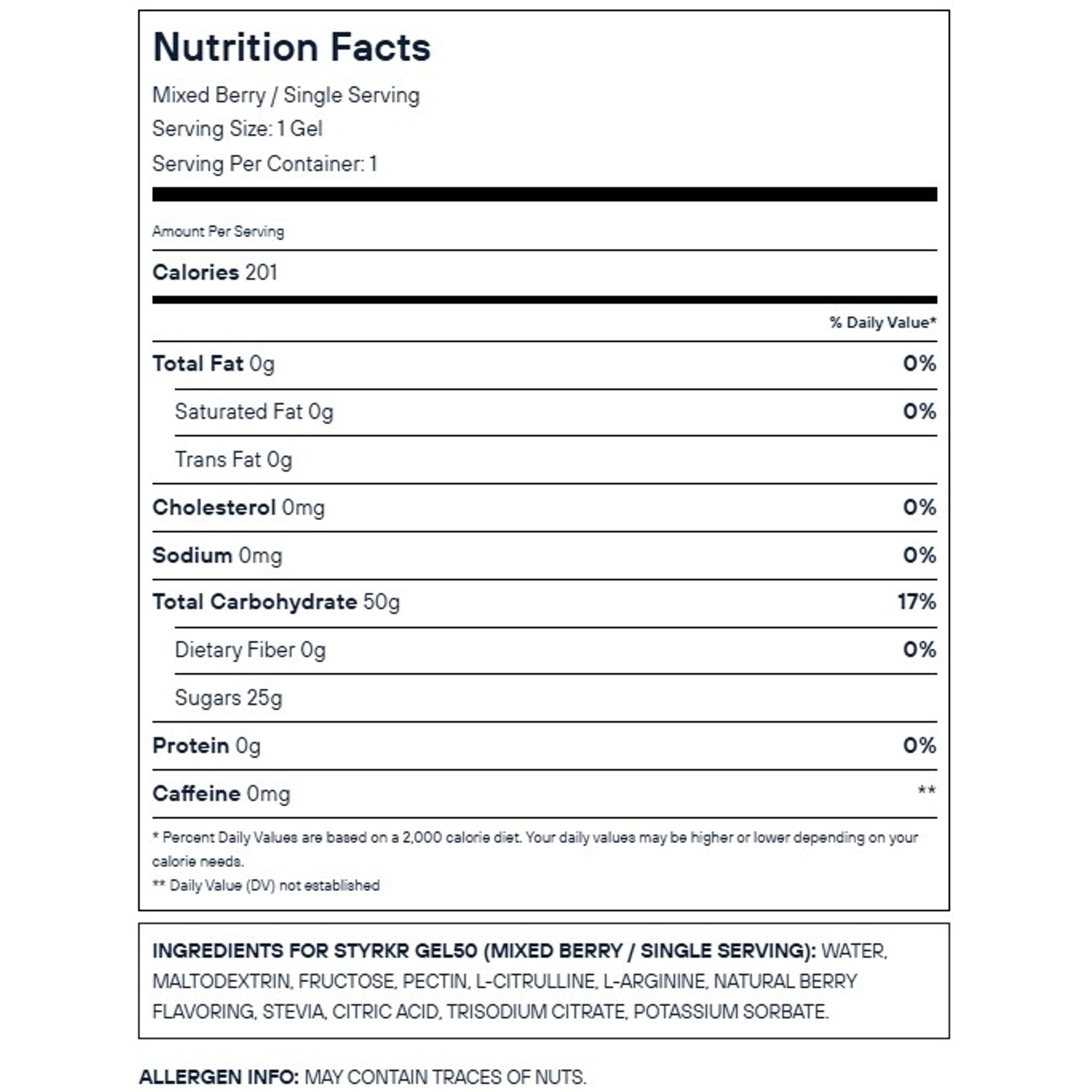 Styrkr GEL50 Dual-Carb Energy Gel 72g Mixed Berry