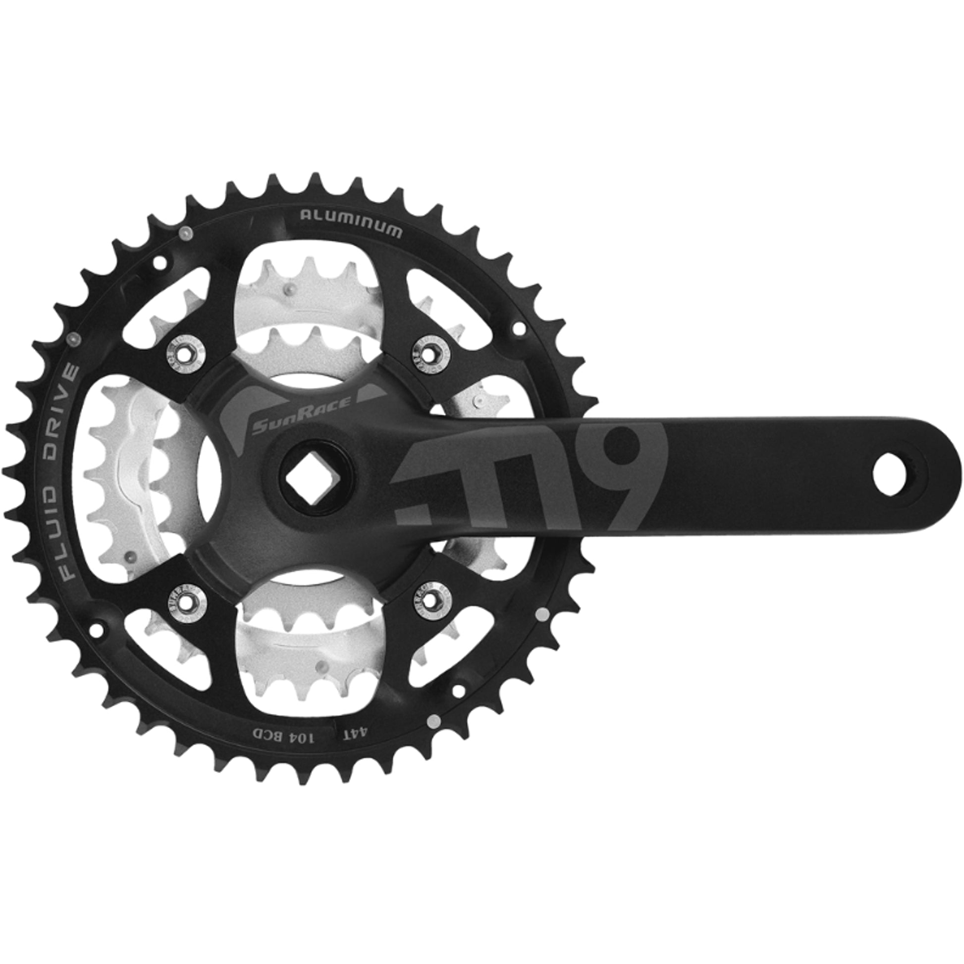 Sunrace Chainwheel 22/32/44 x 175mm Alloy Black