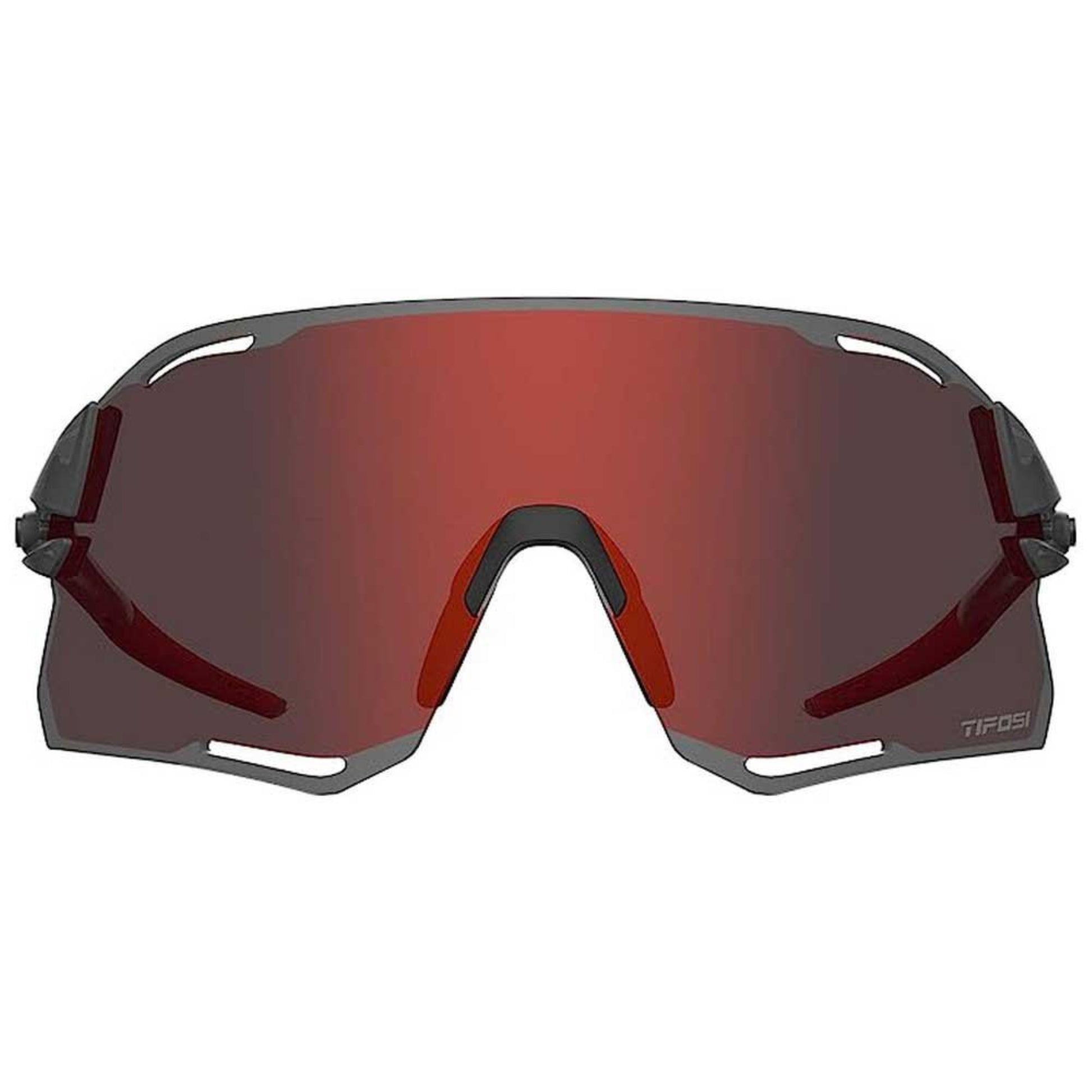 Tifosi Rail Race Cycling Glasses Satin Vapor/Clarion Red/Clear Lens