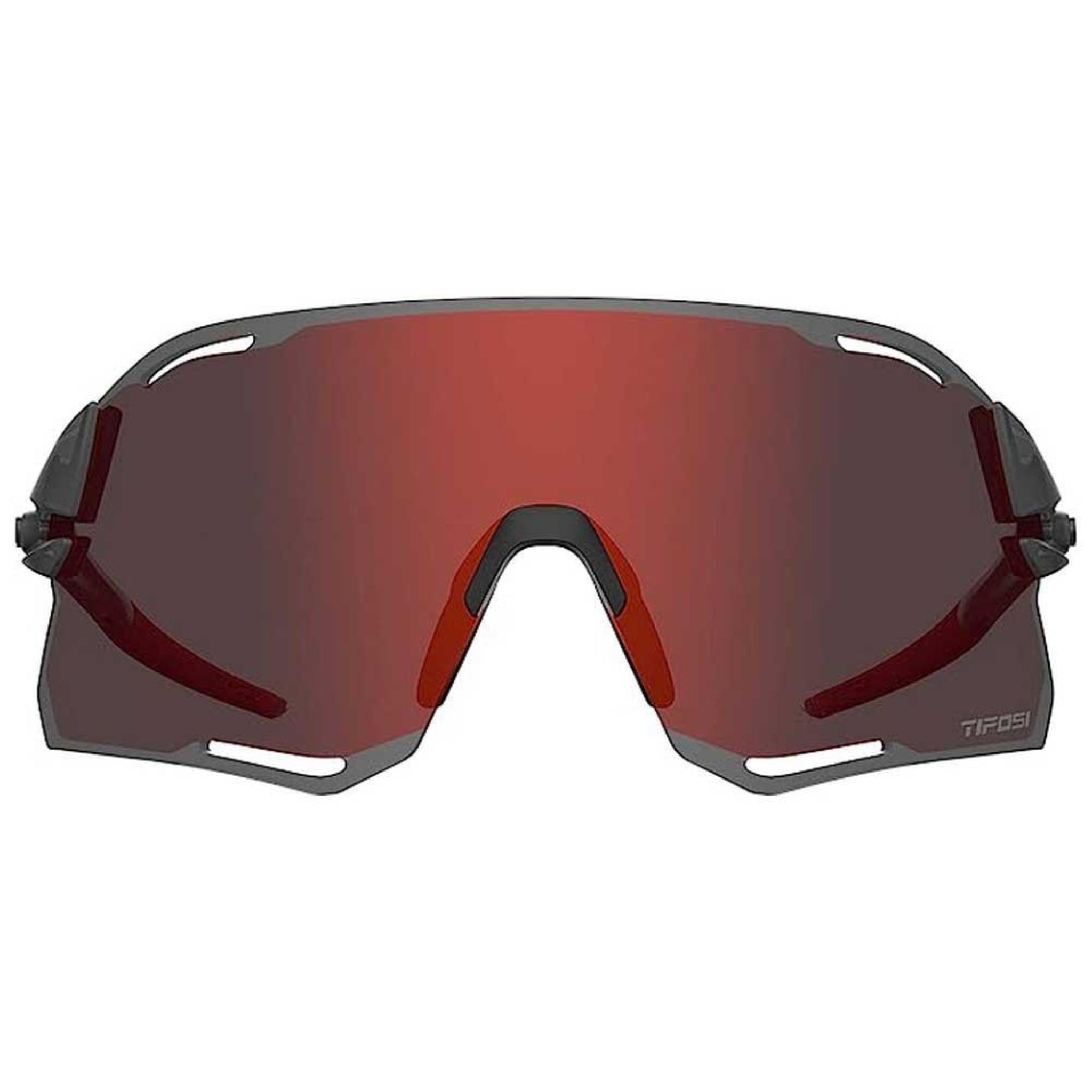 Tifosi Rail Race Cycling Glasses Satin Vapor/Clarion Red/Clear Lens