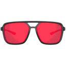 Tifosi Salto Sunglasses Blackout With Smoke Red Mirror Lens
