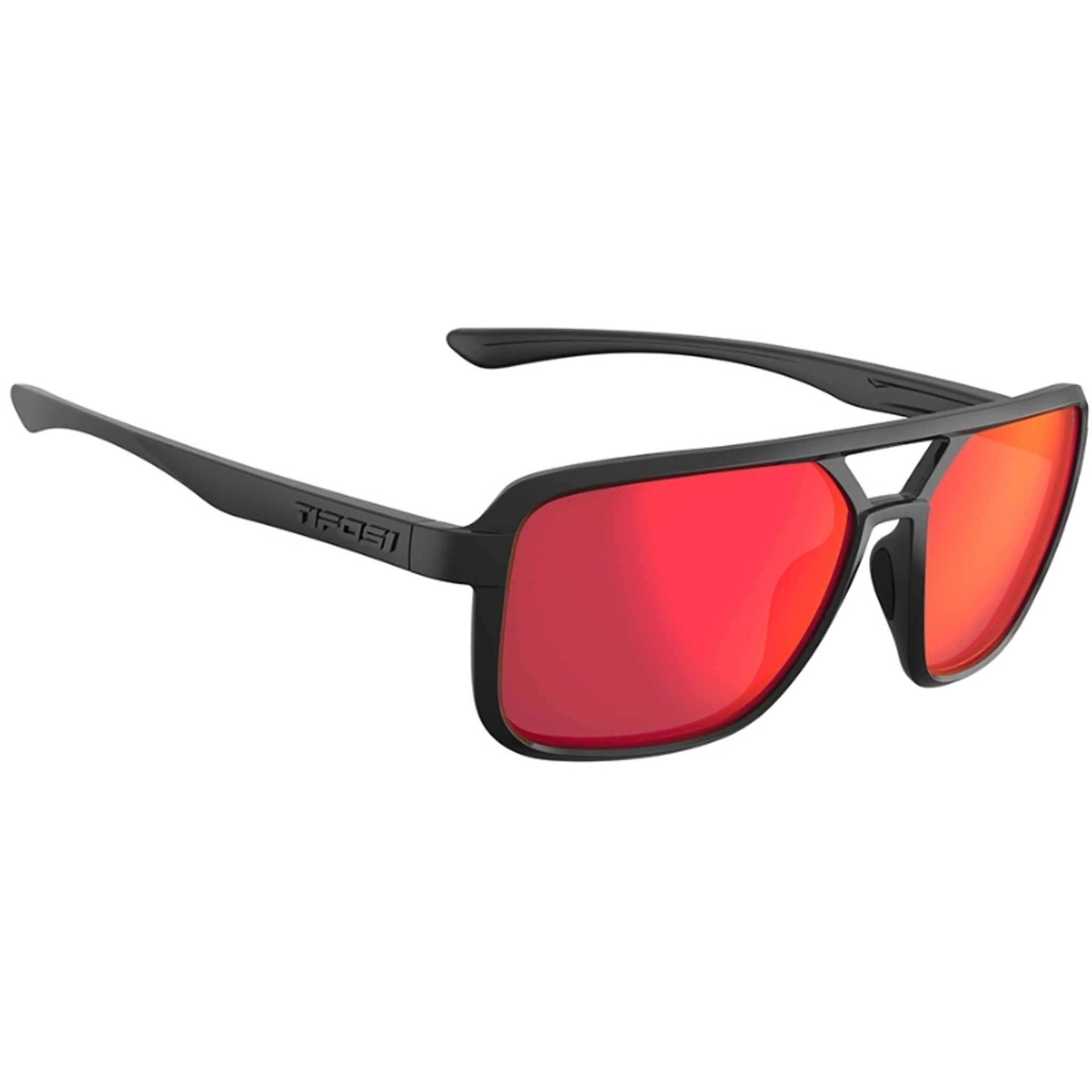Tifosi Salto Sunglasses Blackout With Smoke Red Mirror Lens